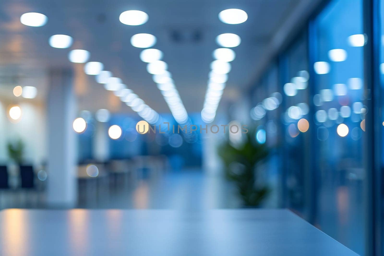 Empty interior office blur background. by itchaznong