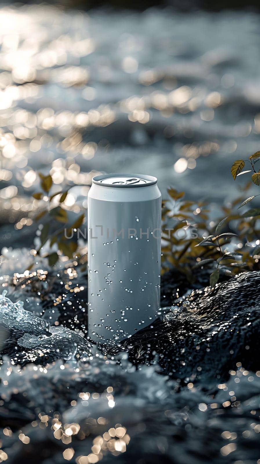 Mockup aluminium can product. Beverage product with copy space.