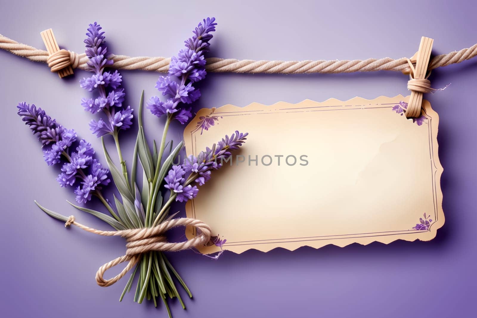 beautiful lavender flowers on abstract purple background