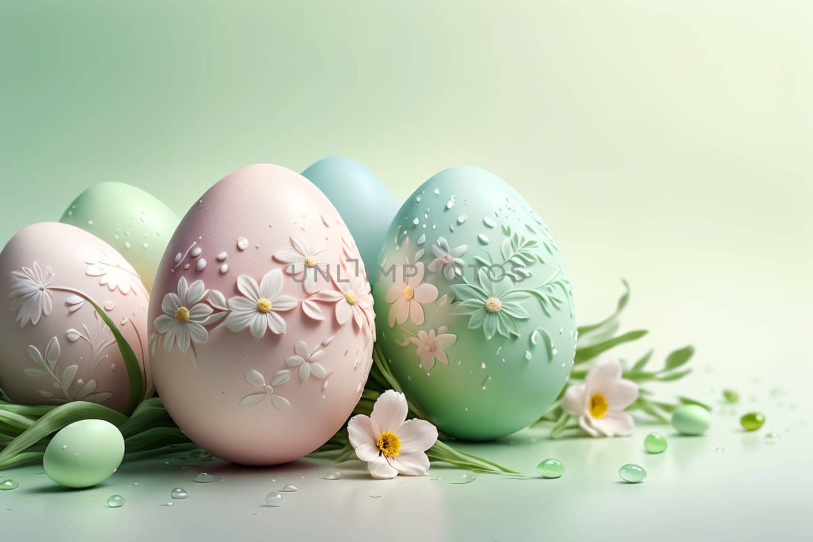 Easter greeting card, colorful Easter eggs .