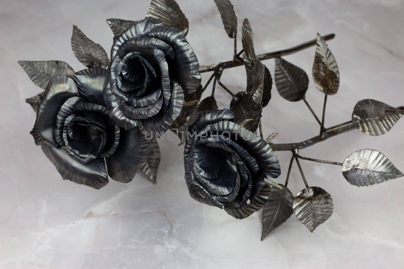 Artificial metal rose flowers by timurmalazoniia