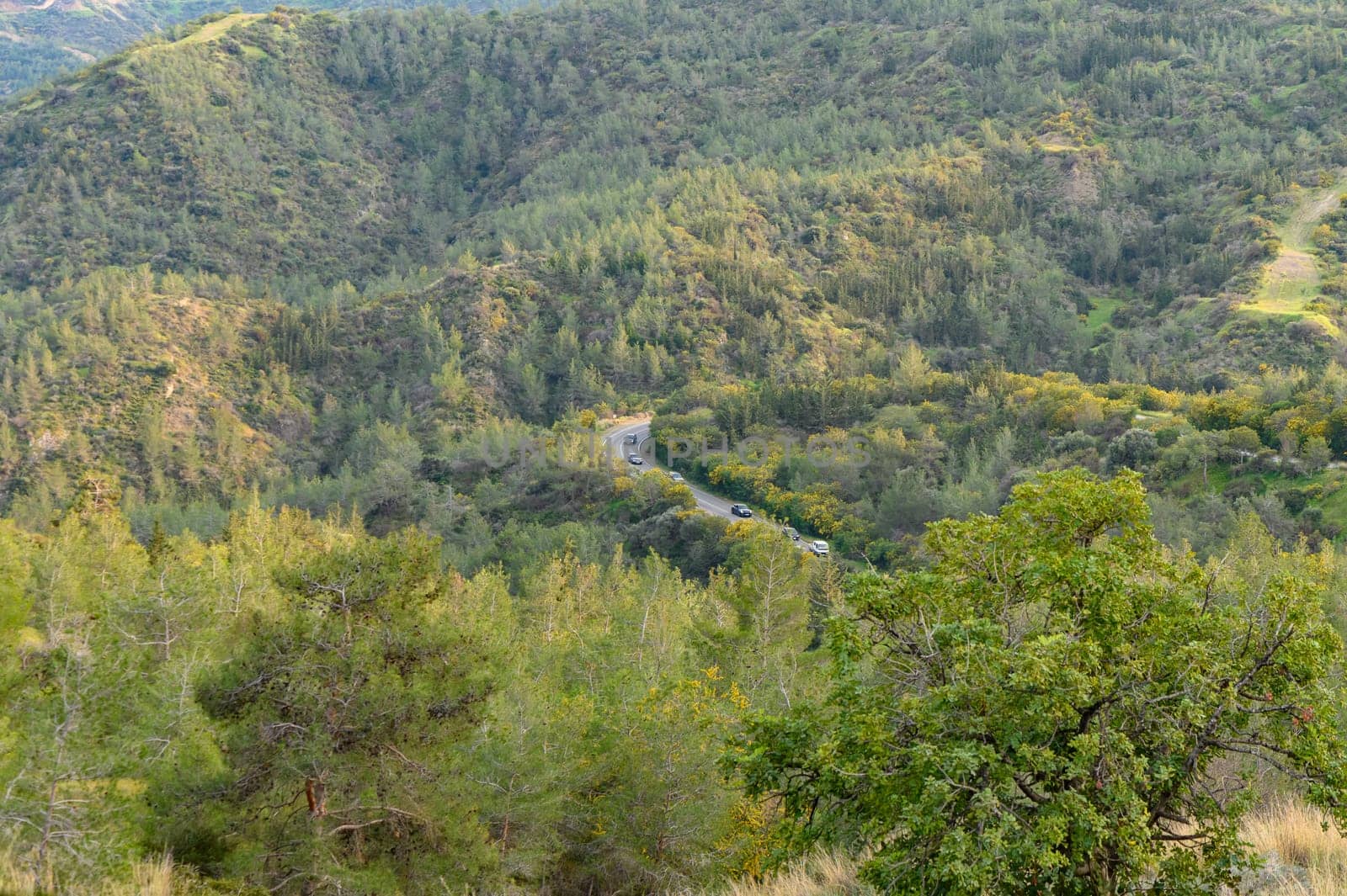 Troodos mountains Cyprus, aerial drone photo, picturesque place for hiking and cycling. natural beauty, 4