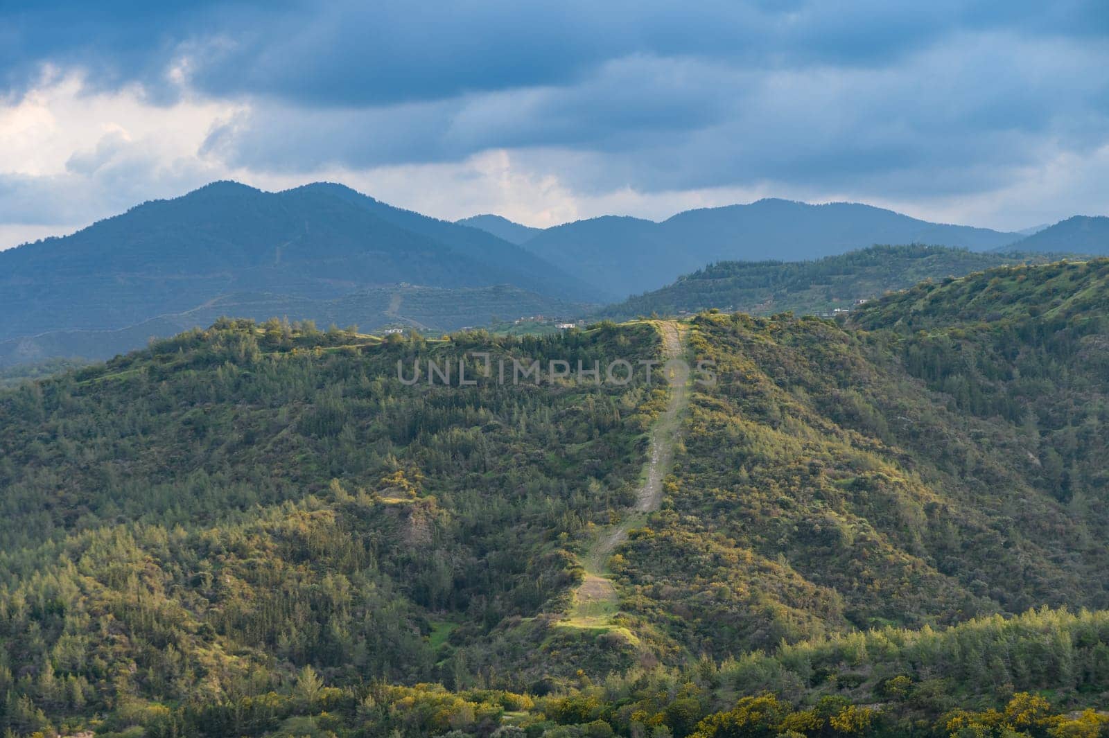 Panoramic top view of Troodos mountains range, Cyprus 7