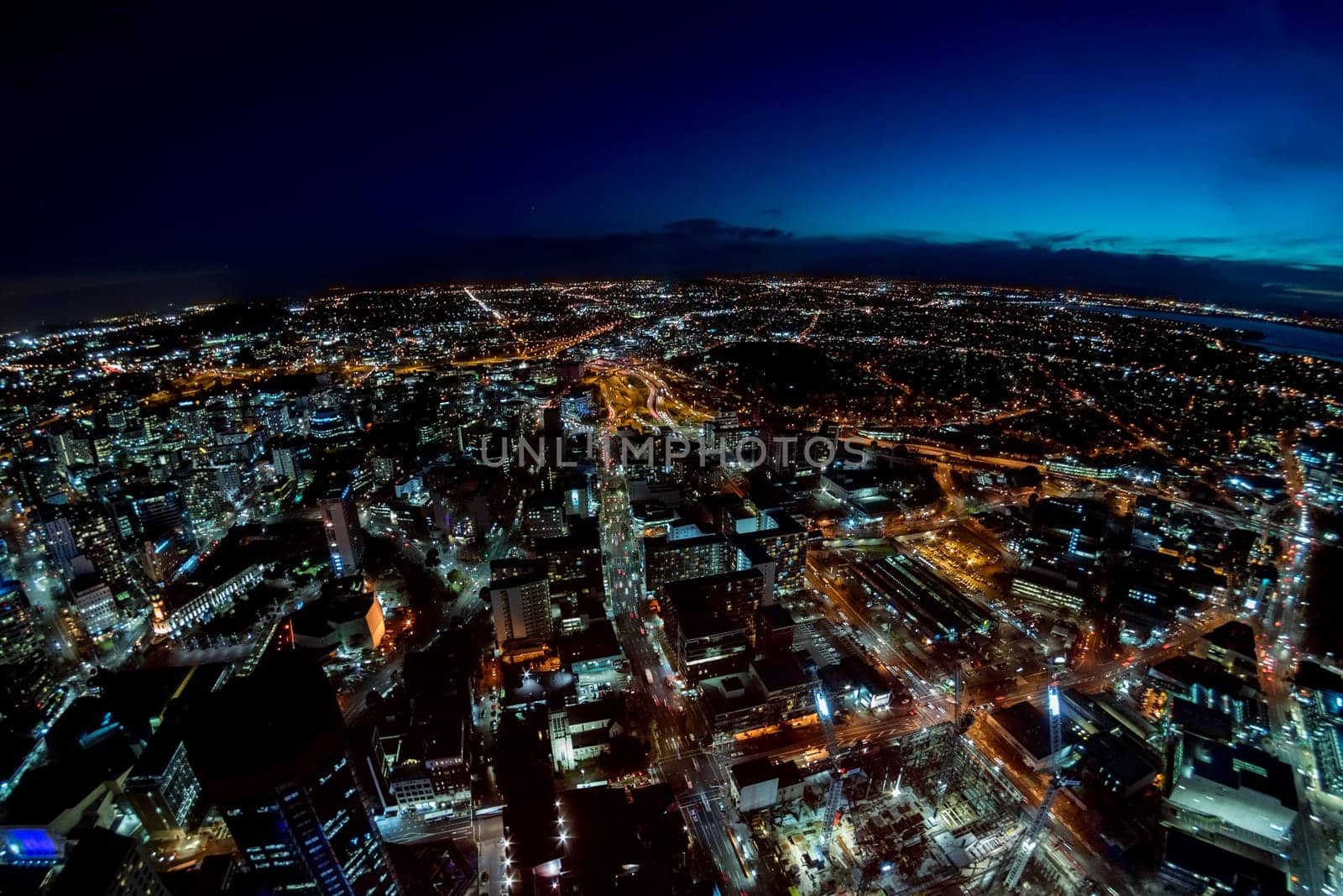 Auckland Night view aerial panorama by AndreaIzzotti