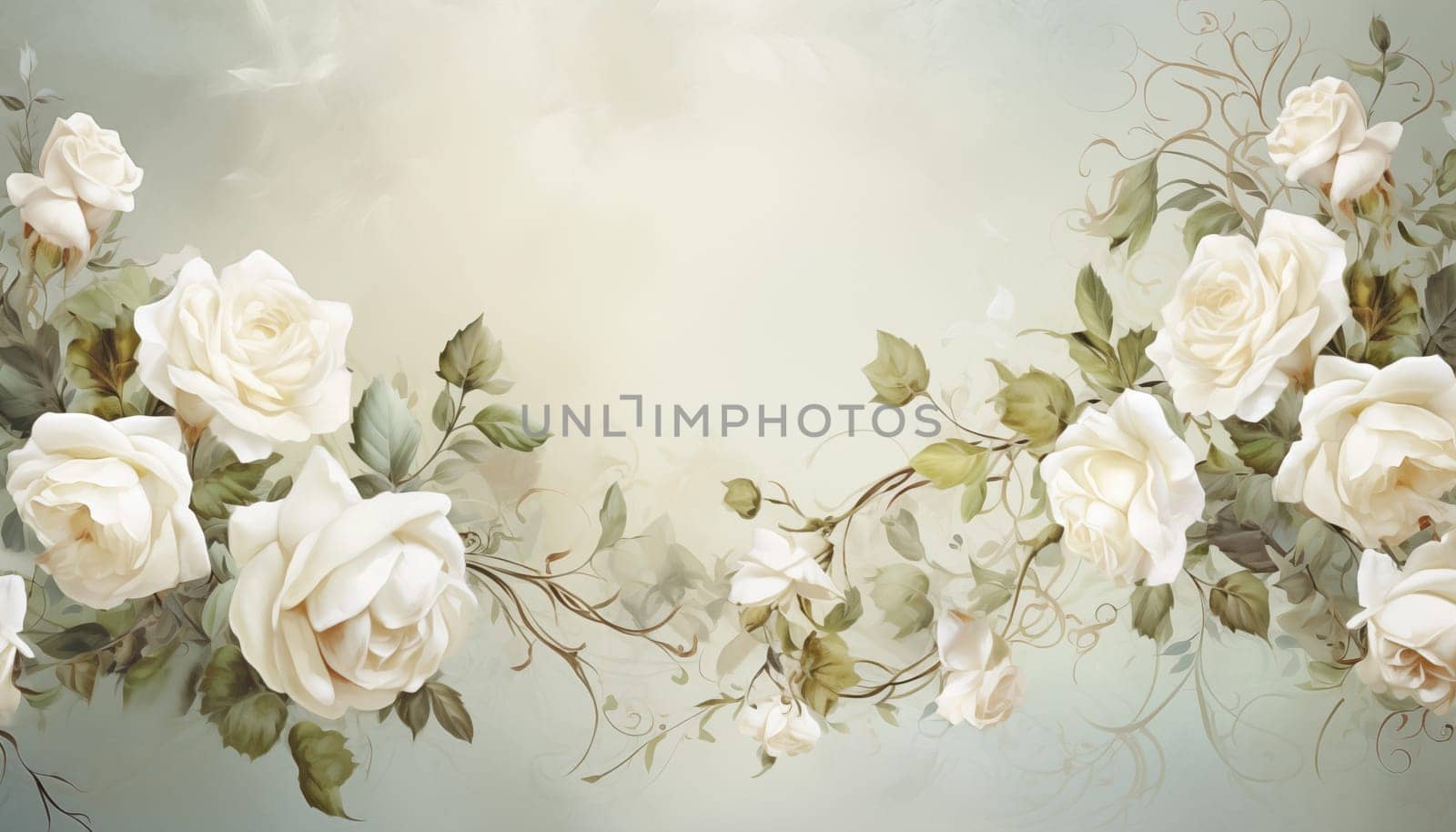 Background with white roses. by Nadtochiy
