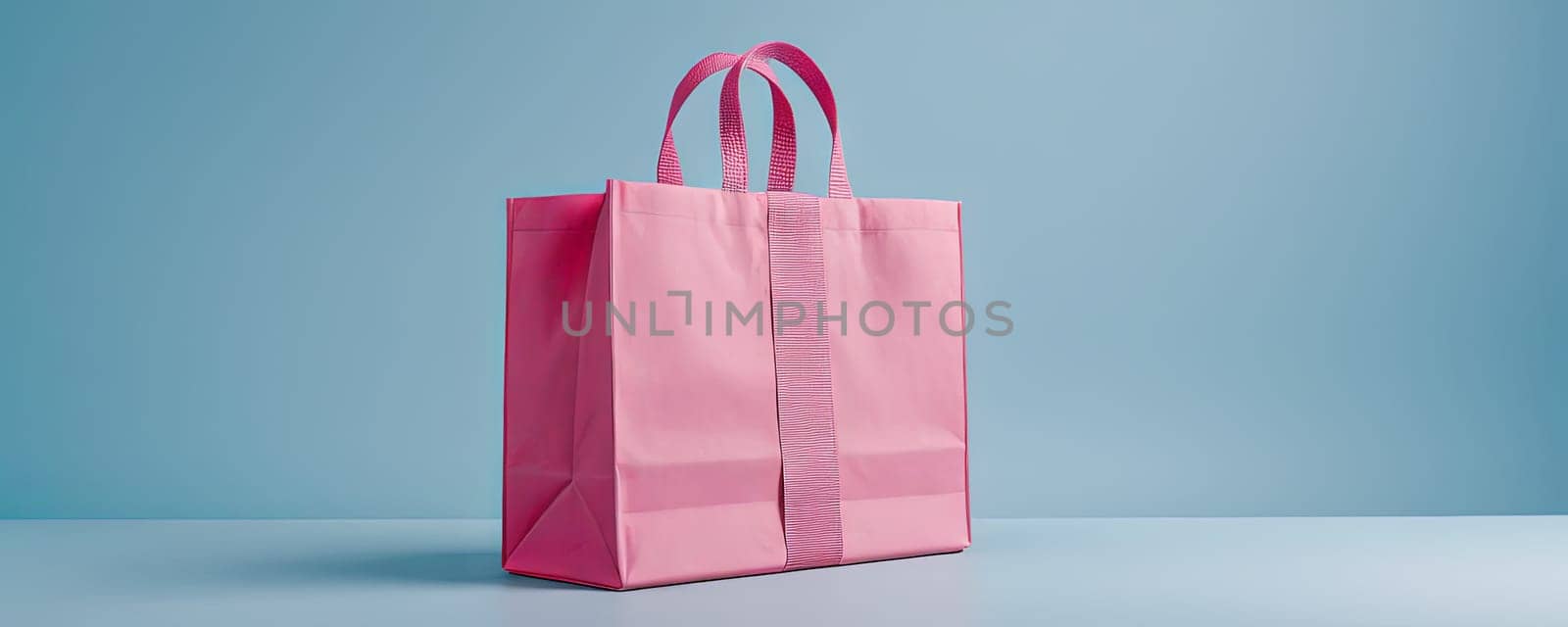 Shopping bag on backdrop with studio lighting, shopping advertisement and product placement