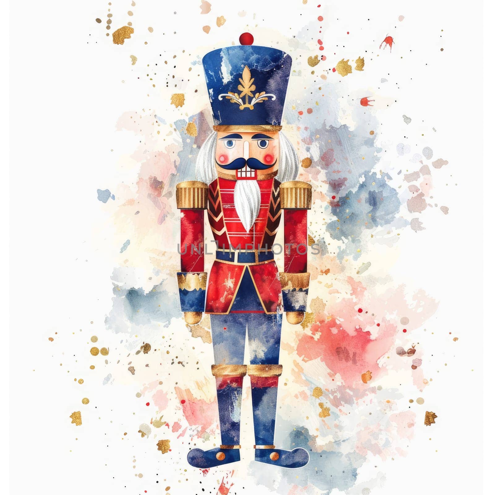 Nutcracker painted in watercolor on white paper by natali_brill