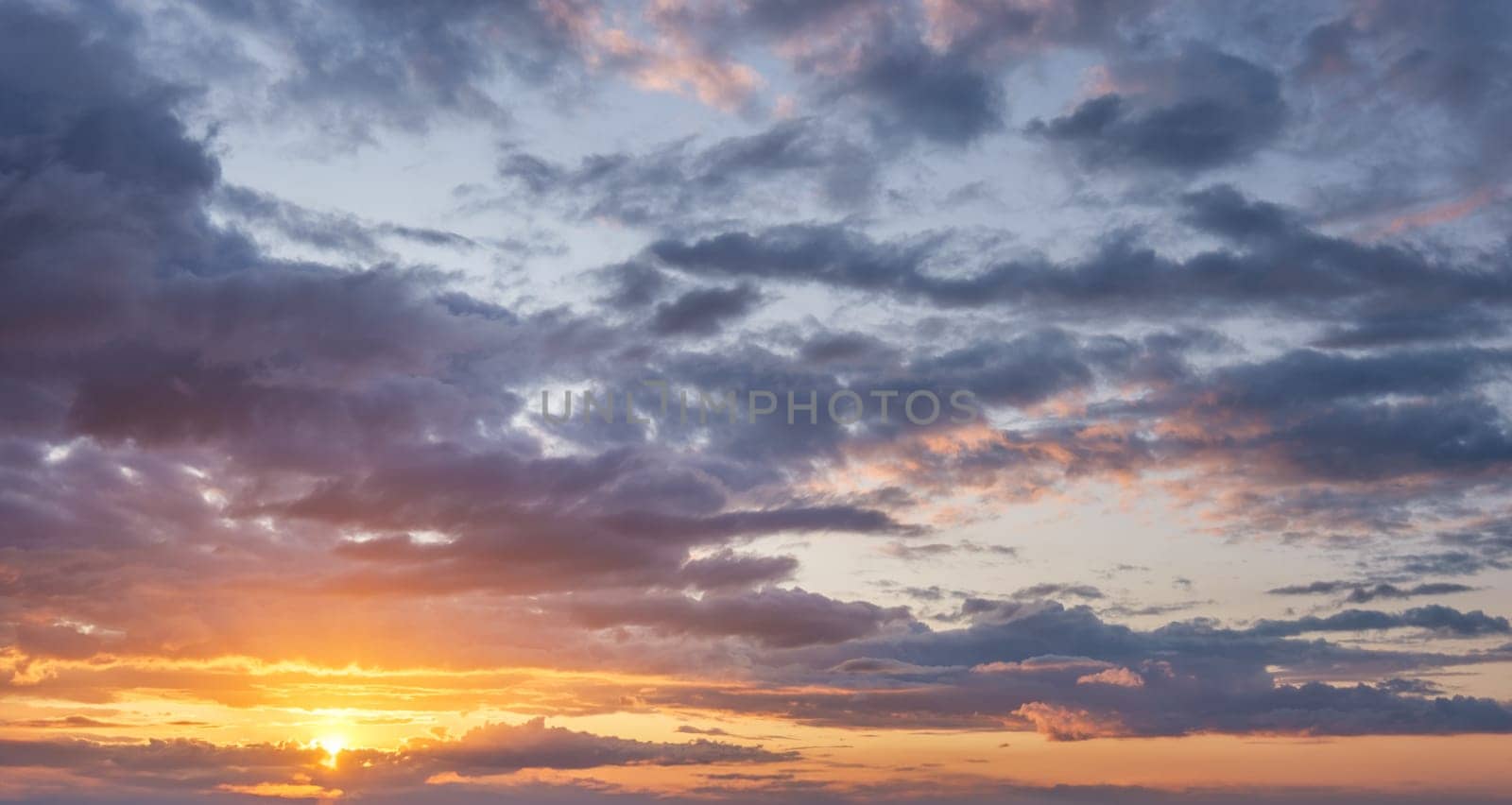 Beautiful dramatic scenic sunset sky background