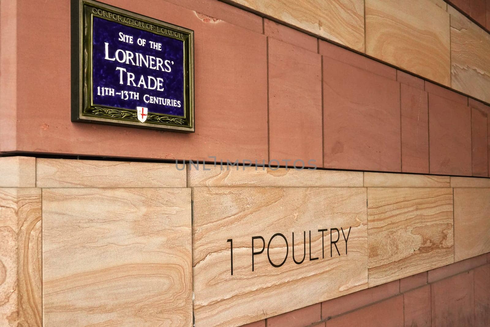 London, United Kingdom - February 02, 2019: Site of Loriners' Trade sign on the wall of No 1 Poultry in London by Ivanko