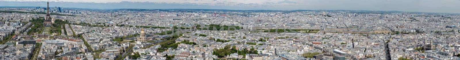 paris cityscape aerial view panorama by AndreaIzzotti