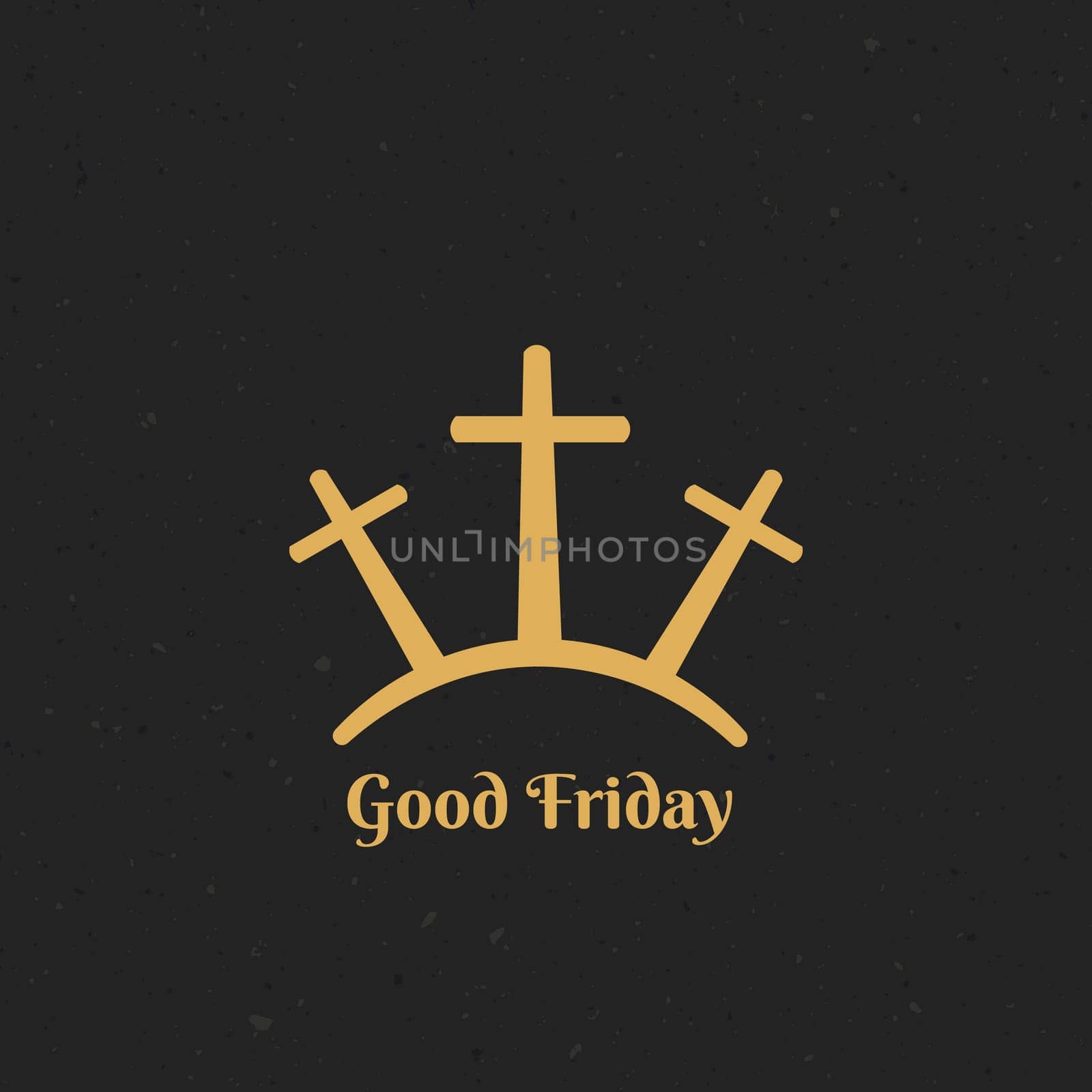 illustration of Good Friday banner, Three crosses icon. Christian faith crucifixion