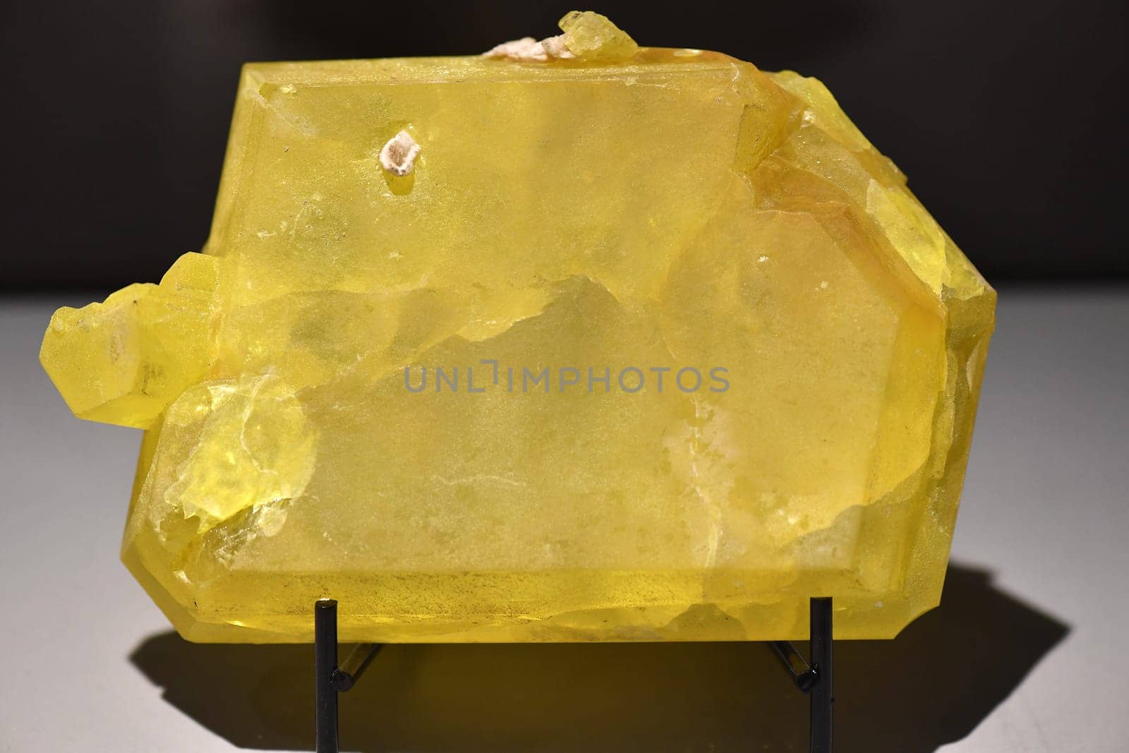 yellow Sulfur on rock macro