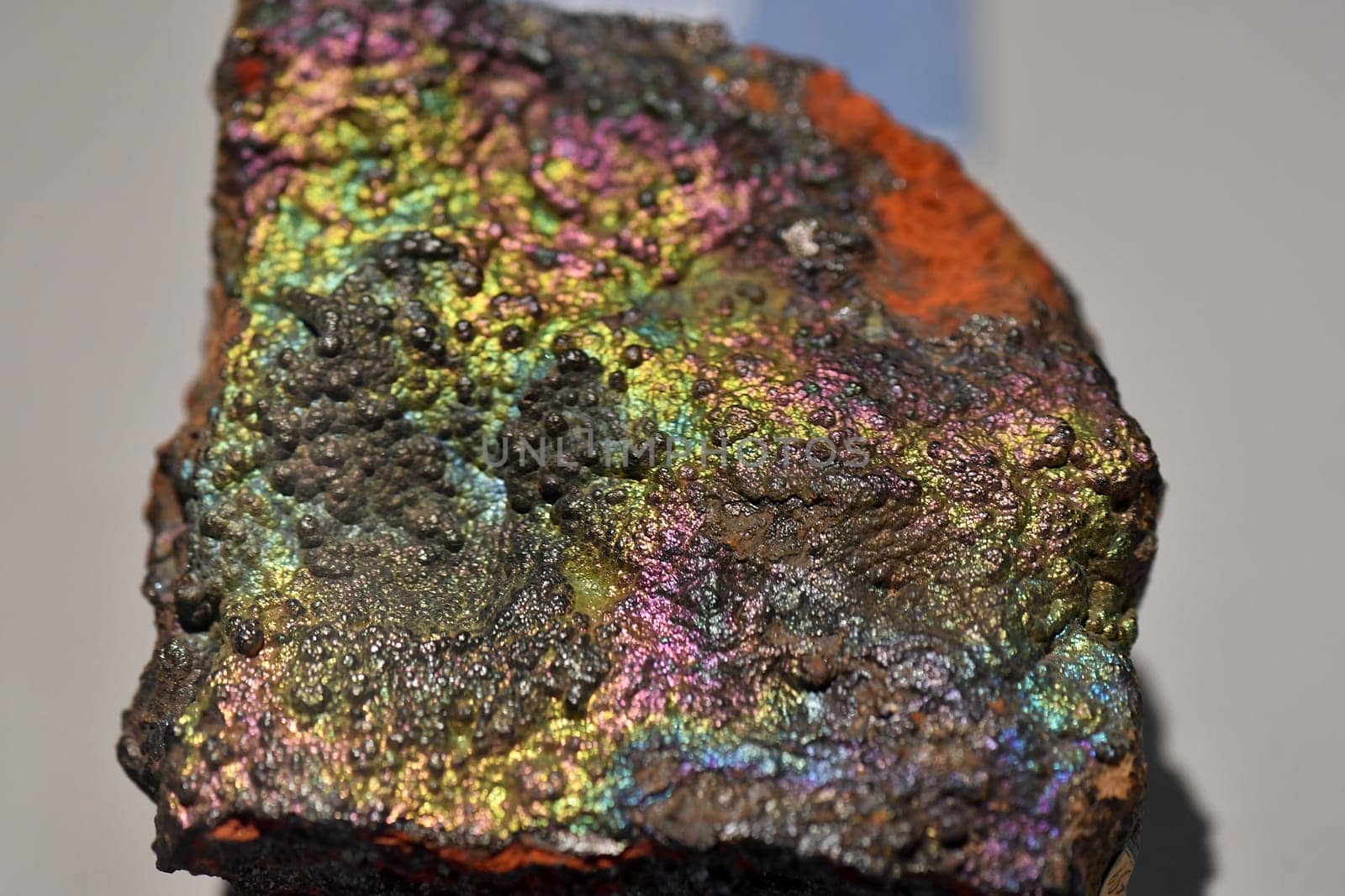 geothite rainbow metallic rock macro