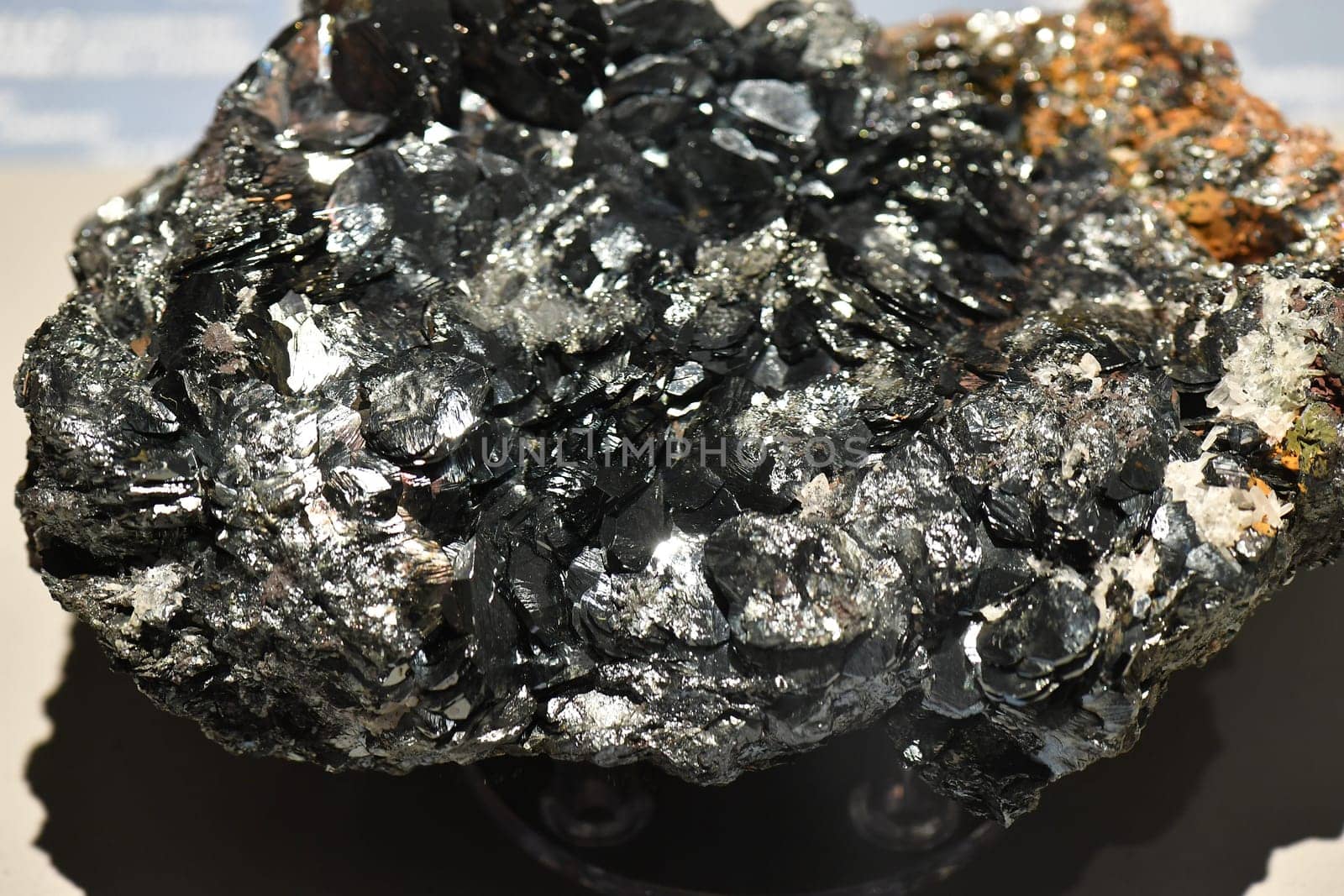 Hematite macro black rock detail