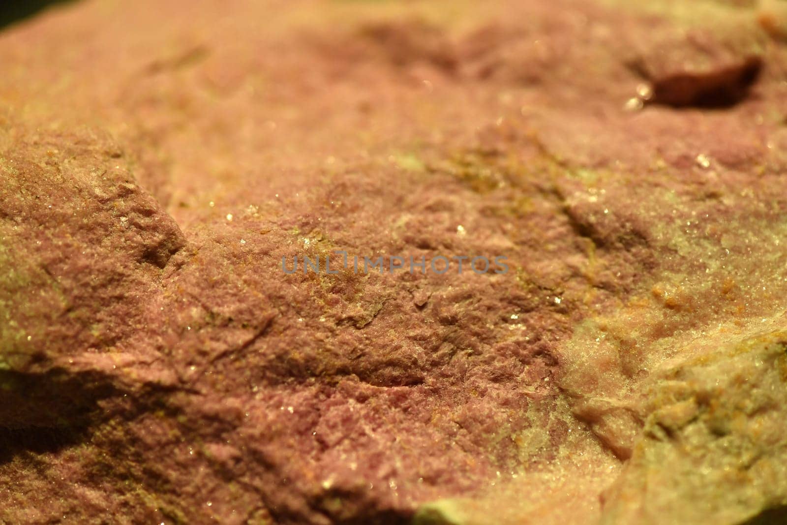 Rodonite rock macro close up