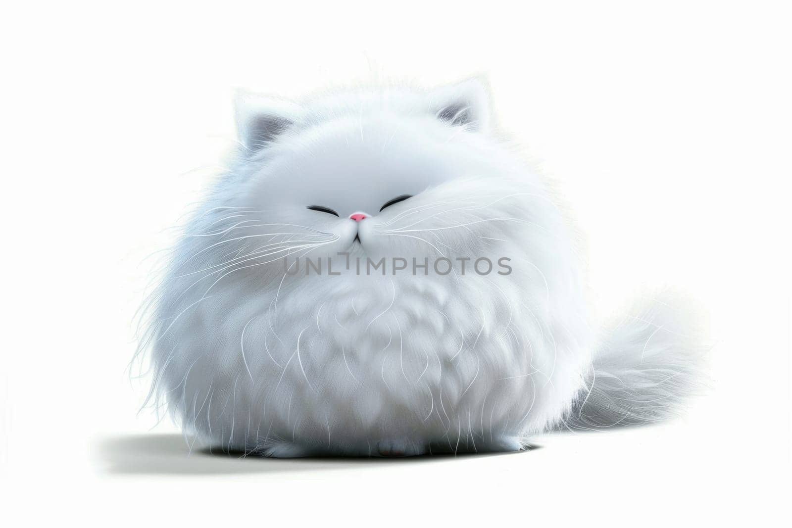 Cartoon fat cat on a white background. 3d illustration.