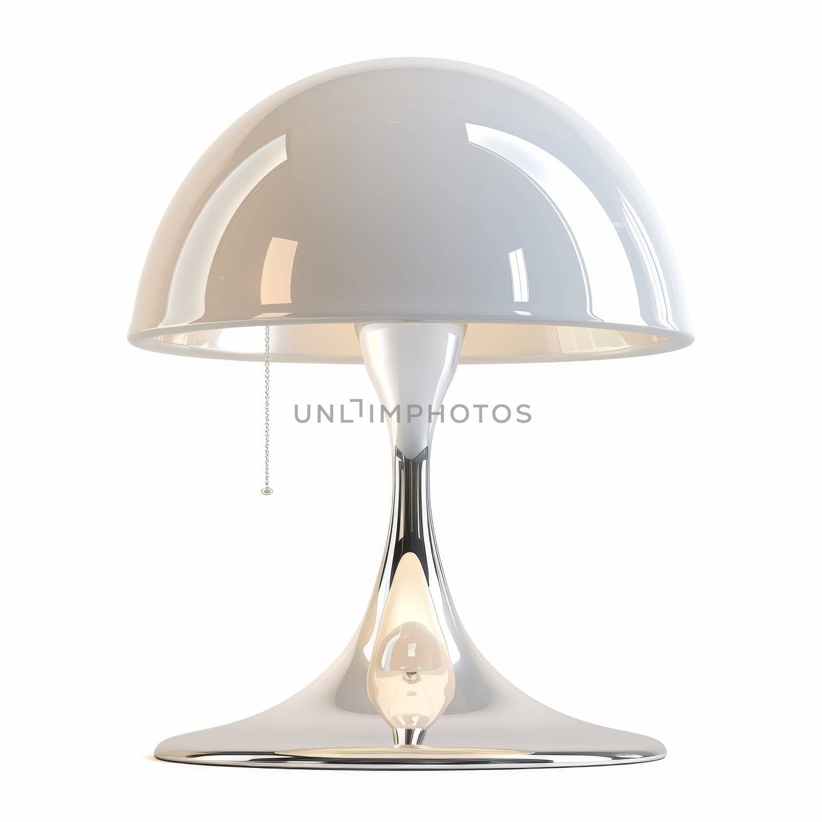 Stylish designer table lamp standing in the interior.