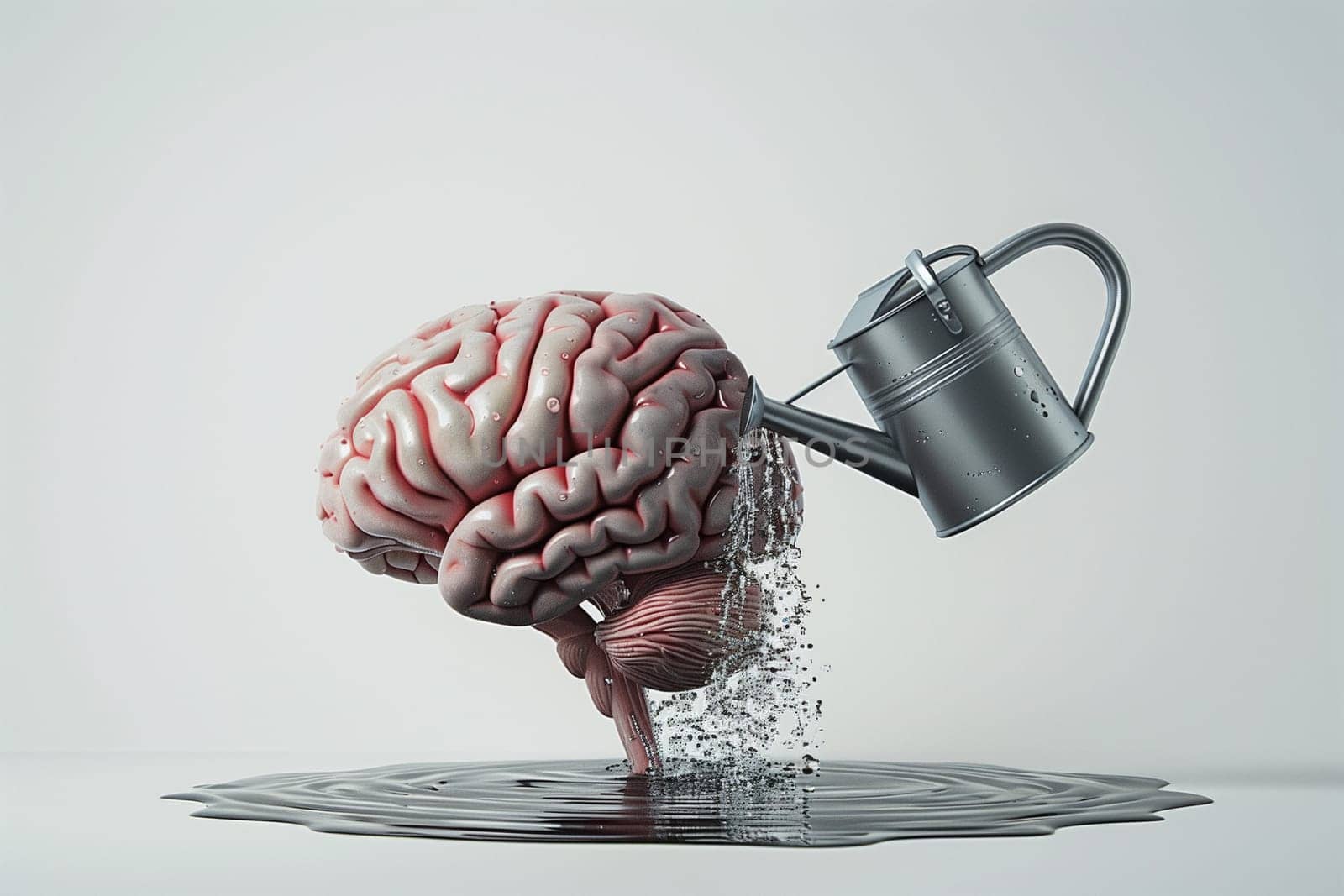 Metal Watering Can Pouring Water on Brain by Sd28DimoN_1976