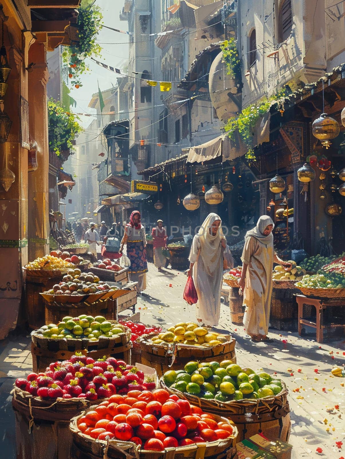 The vibrant hustle of a street market by Benzoix