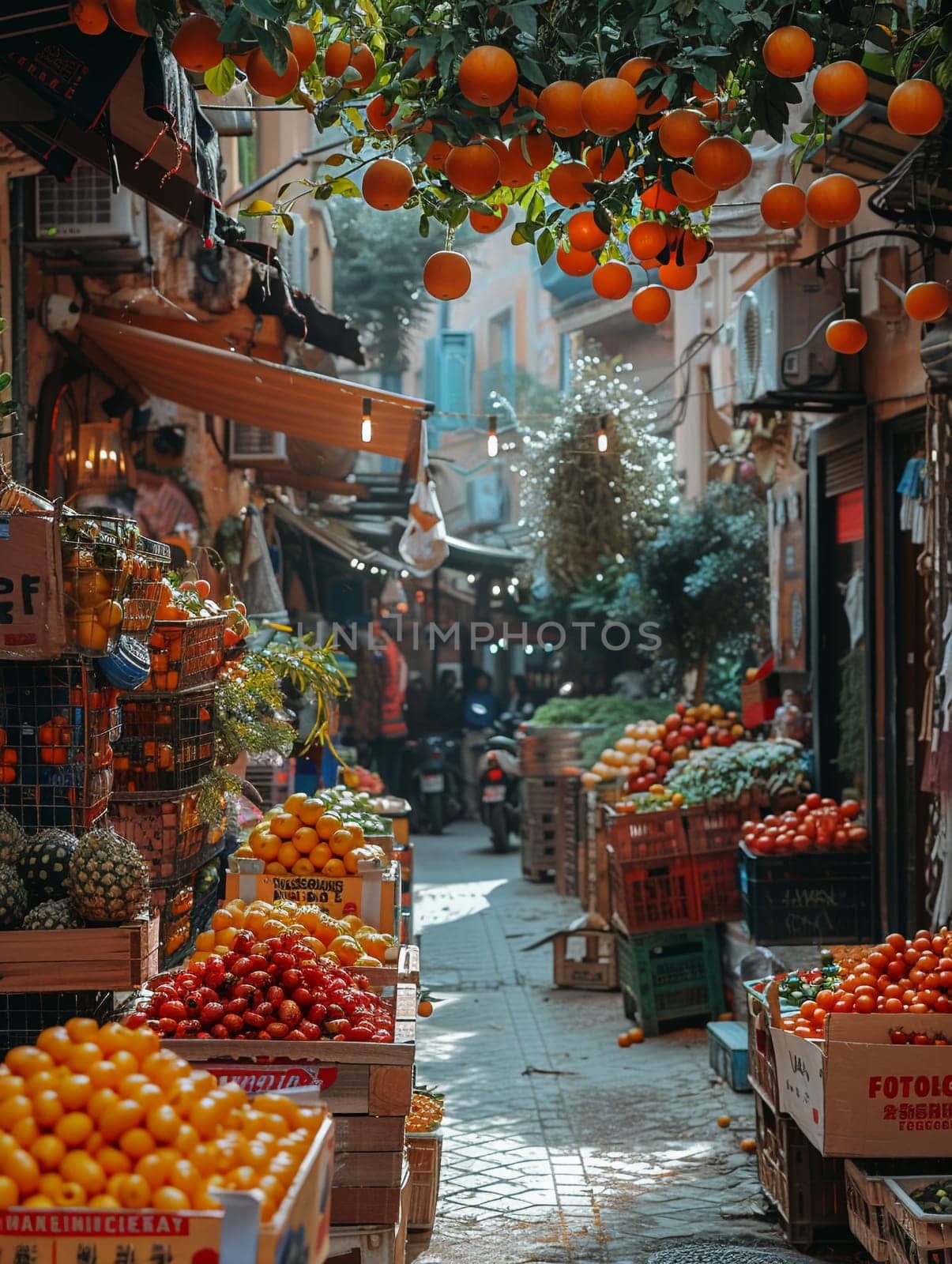 The vibrant hustle of a street market by Benzoix