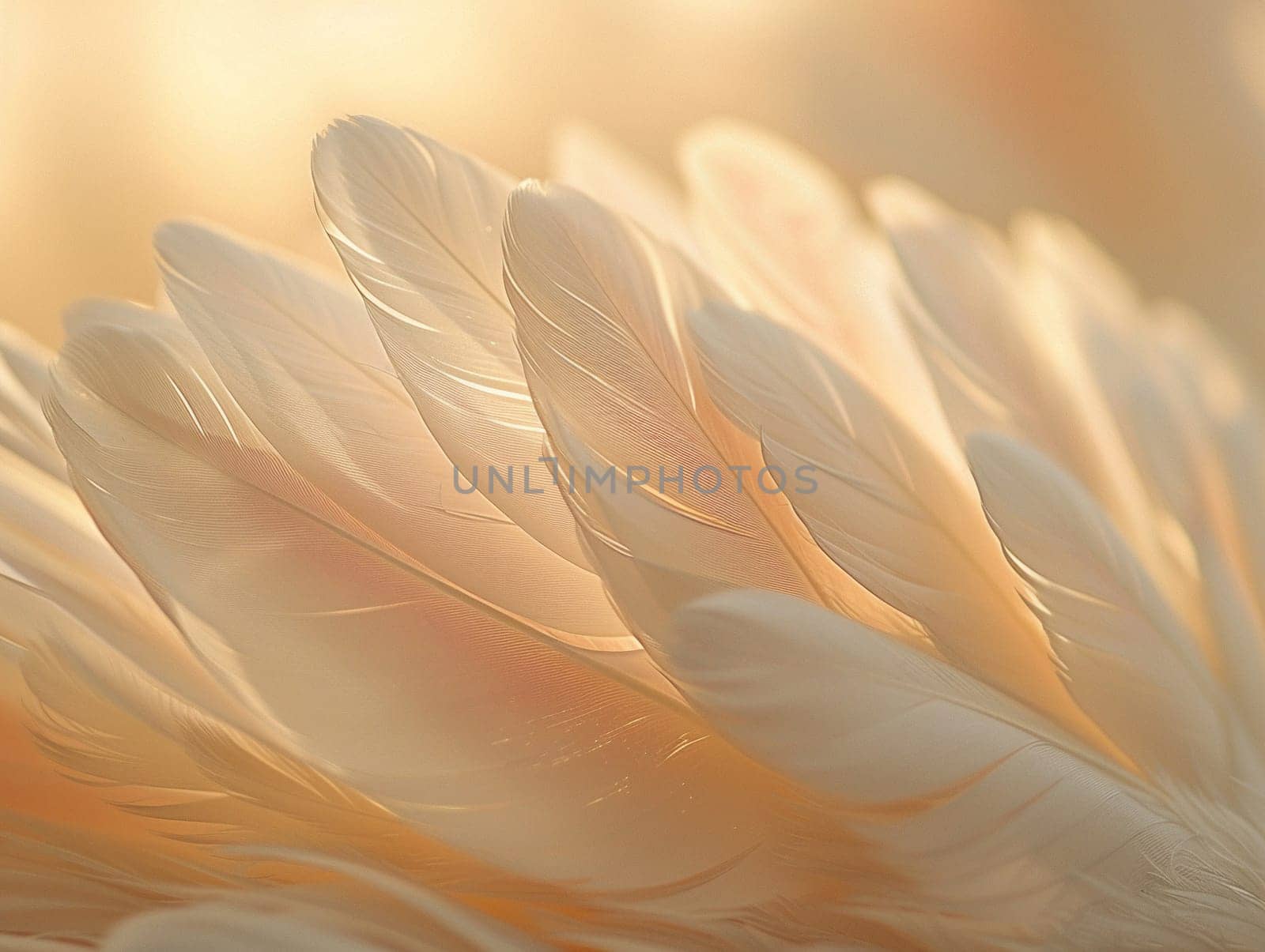 Close-up of feathers in soft light, great for texture and delicate design projects.