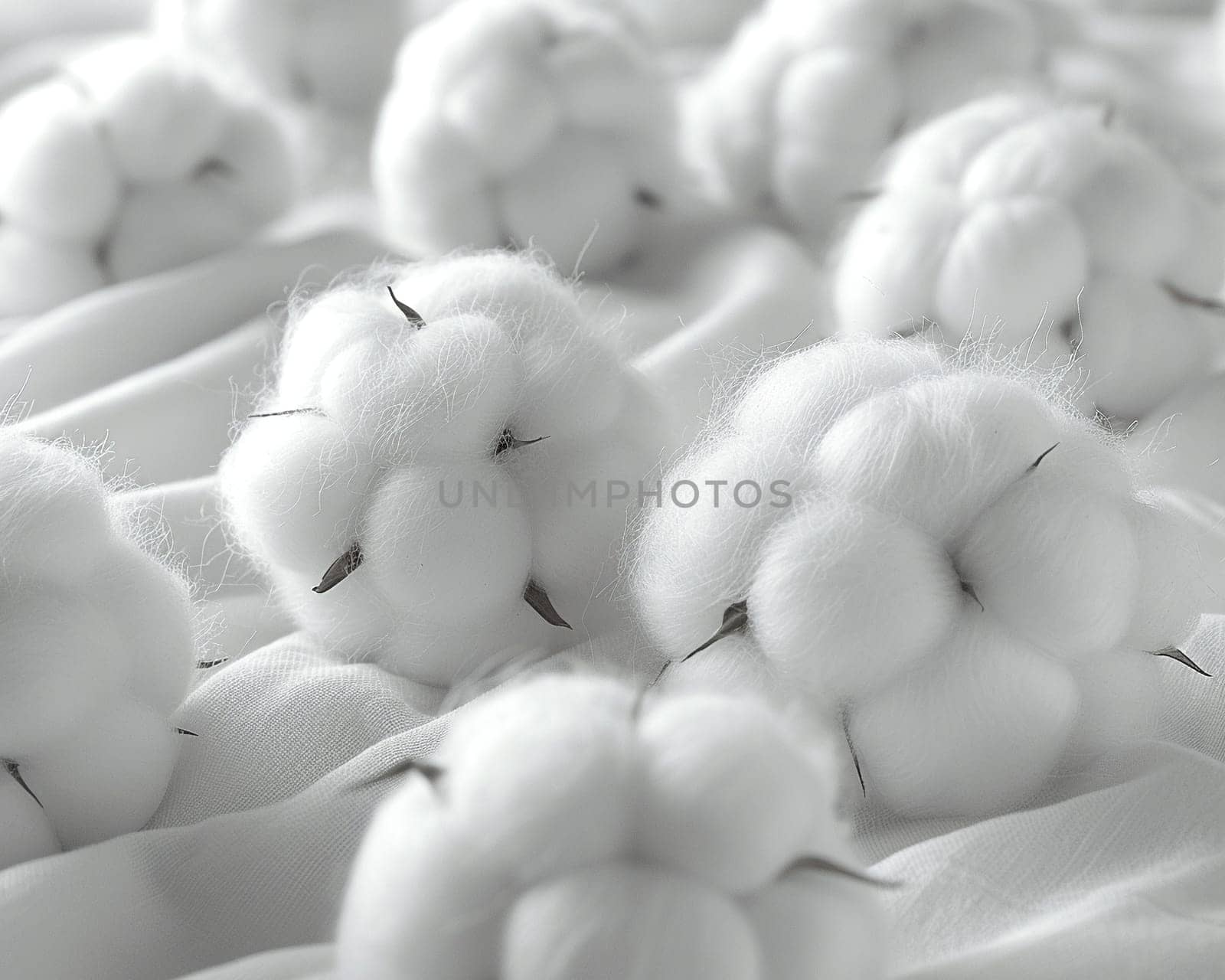 Close-up of fluffy cotton balls by Benzoix