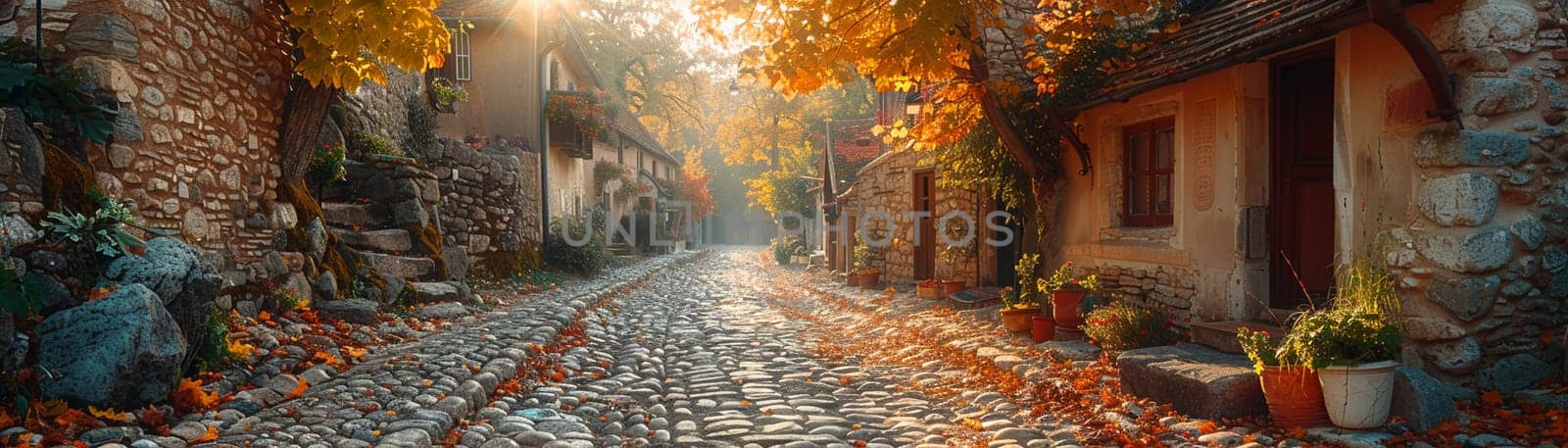 A cobblestone alleyway in an old European town, evoking history and charm.