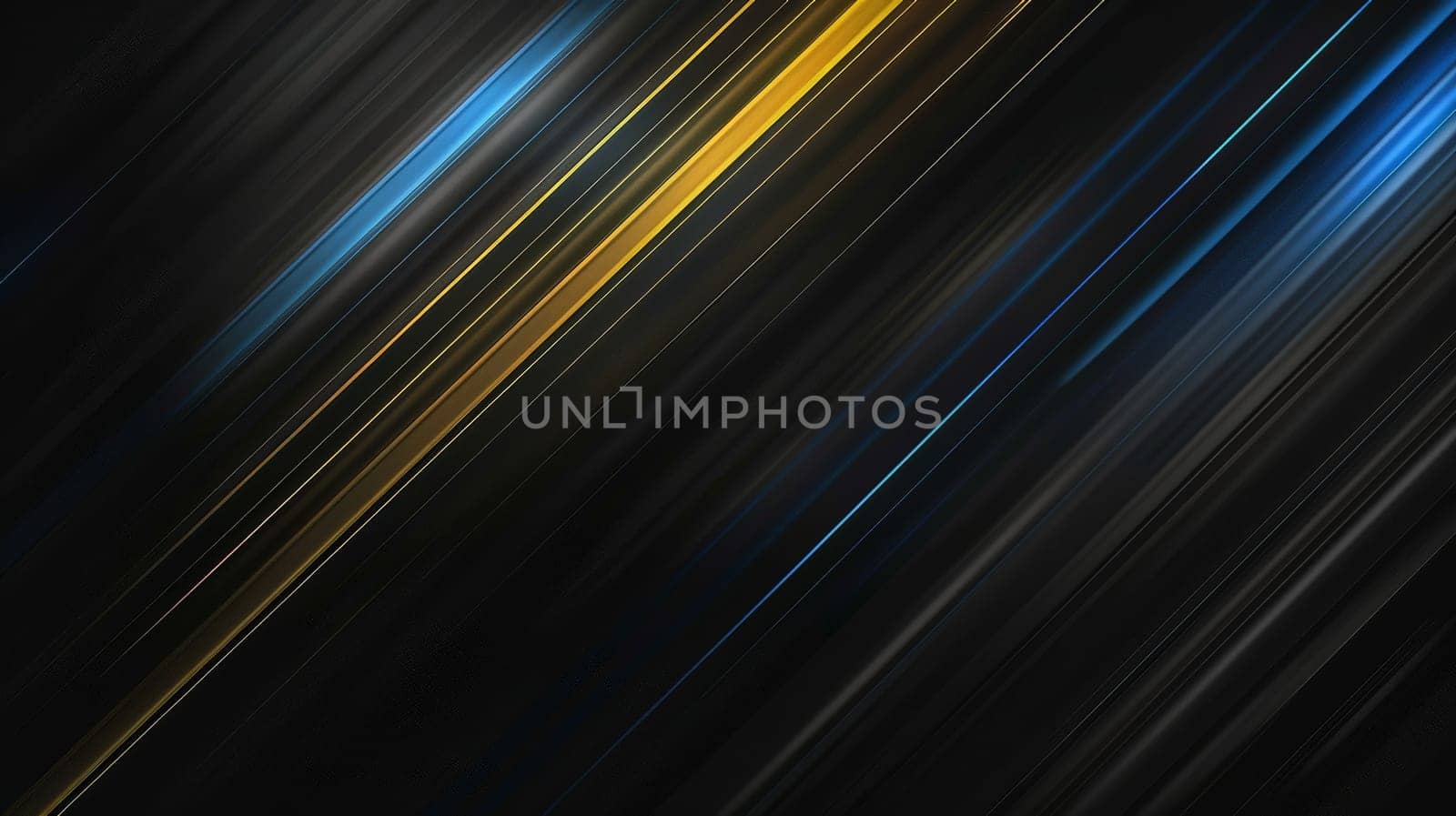 Abstract lines blue and yellow on black background, Abstract futuristic background by nijieimu