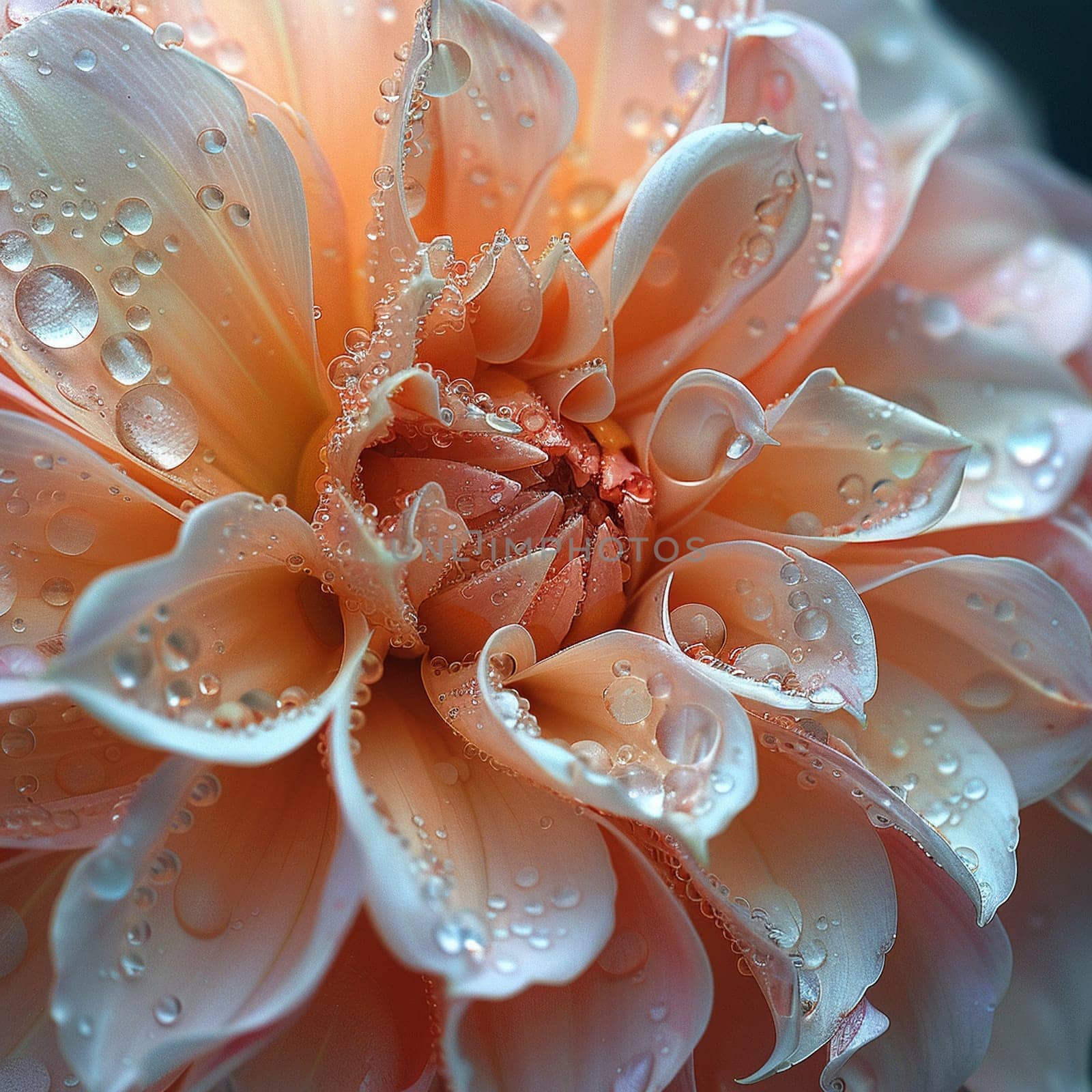 Delicate flower petals close-up with dew, for beauty and nature-inspired projects.