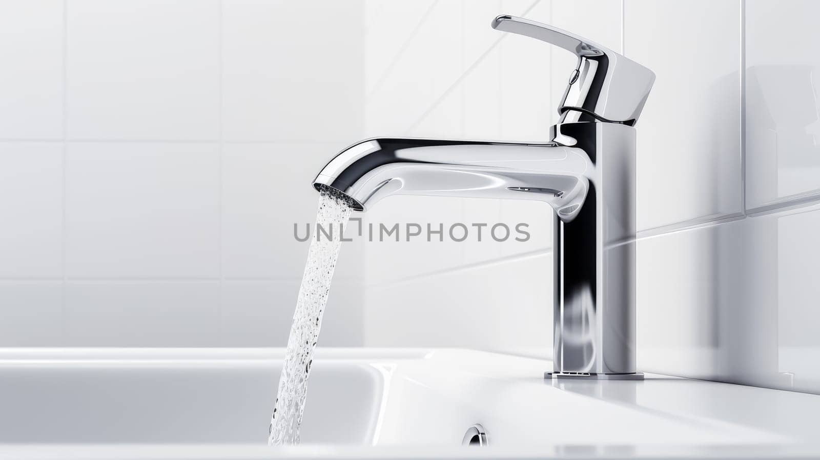 A faucet from which water flows on a white background. Water shortage on Earth due to global warming, drought, famine. Climate change, crisis environment, water crisis. Saving natural resources, planet suffers