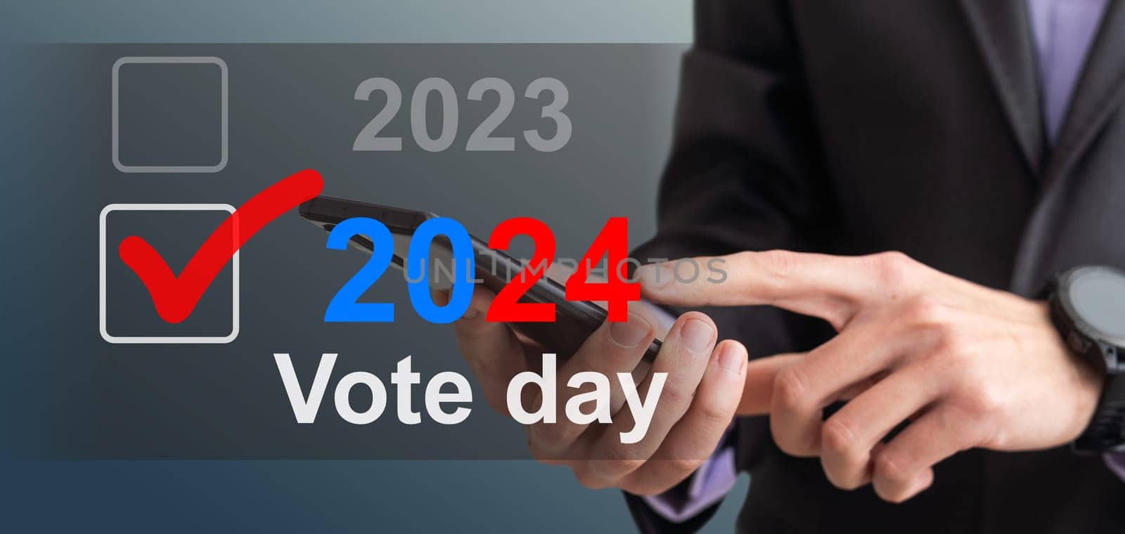 United States of America 2024 Presidential Election day. background with text by Andelov13