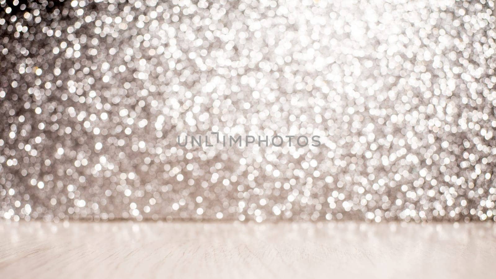 Background of abstract glitter lights. silver and gold. de-focused