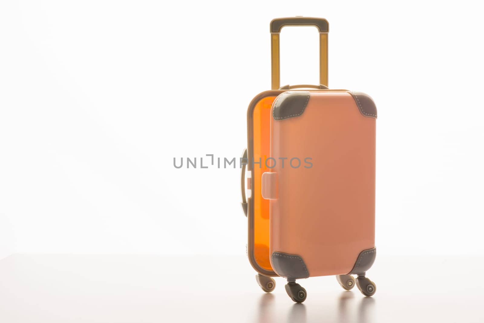 Luggage concept with case on the white background