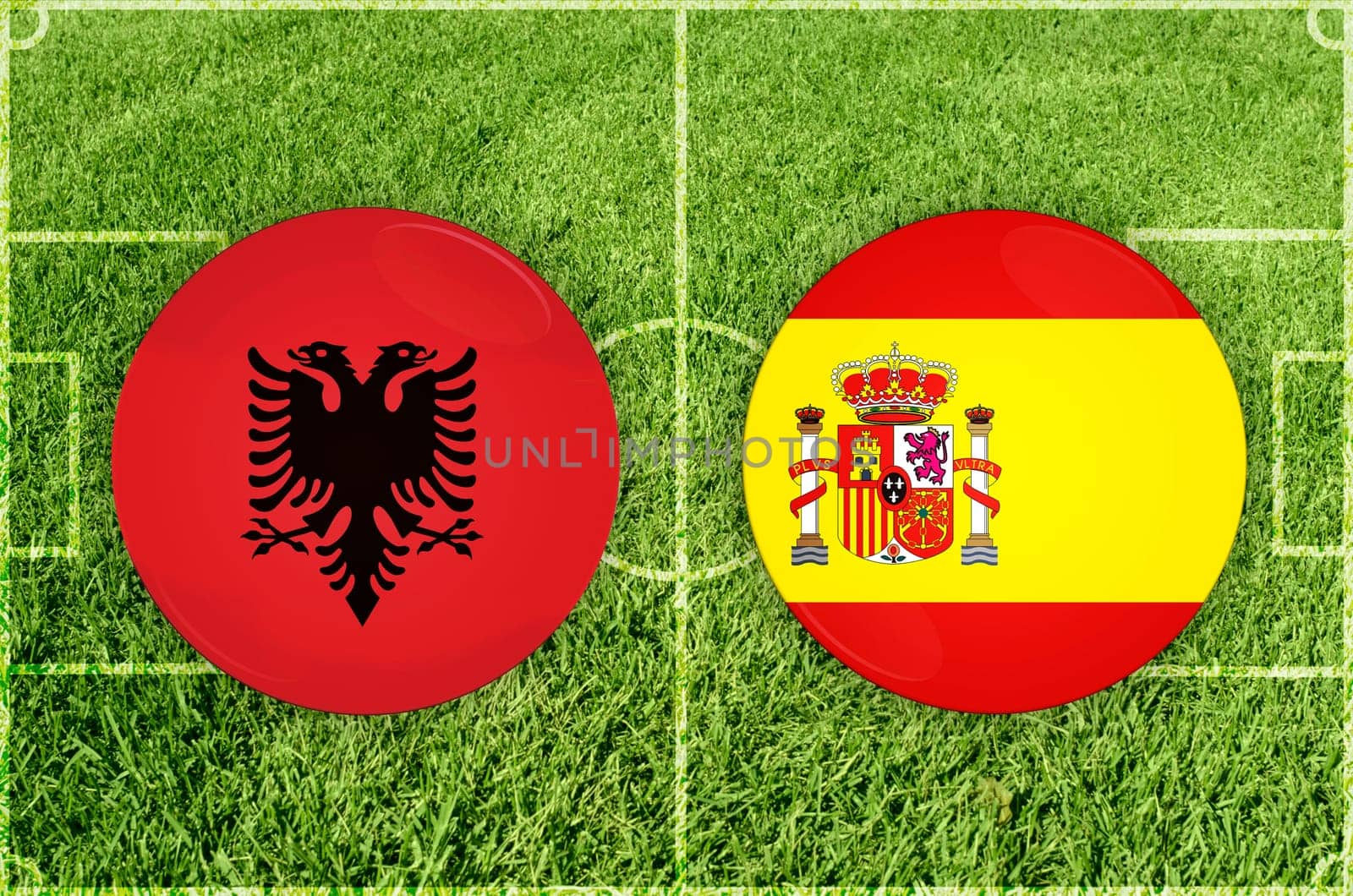 Illustration for Football match Albania vs Spain
