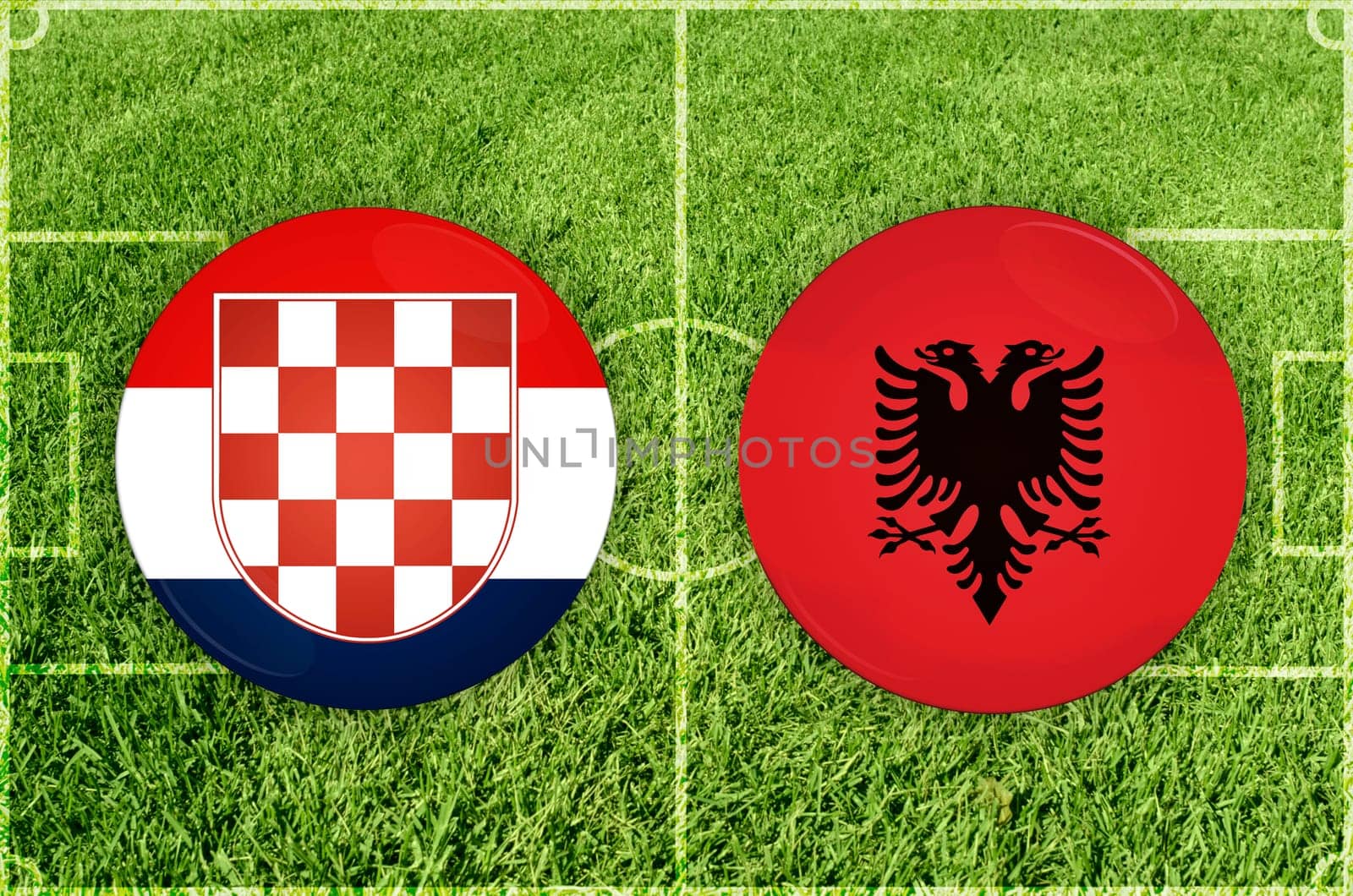 Croatia vs Albania football match by rusak