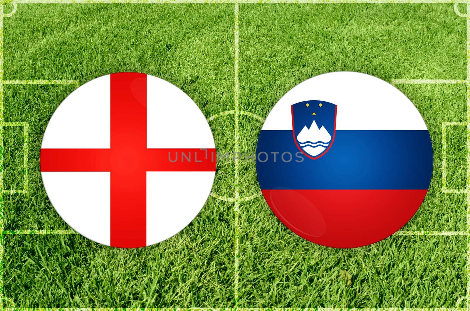 England vs Slovenia football match by rusak