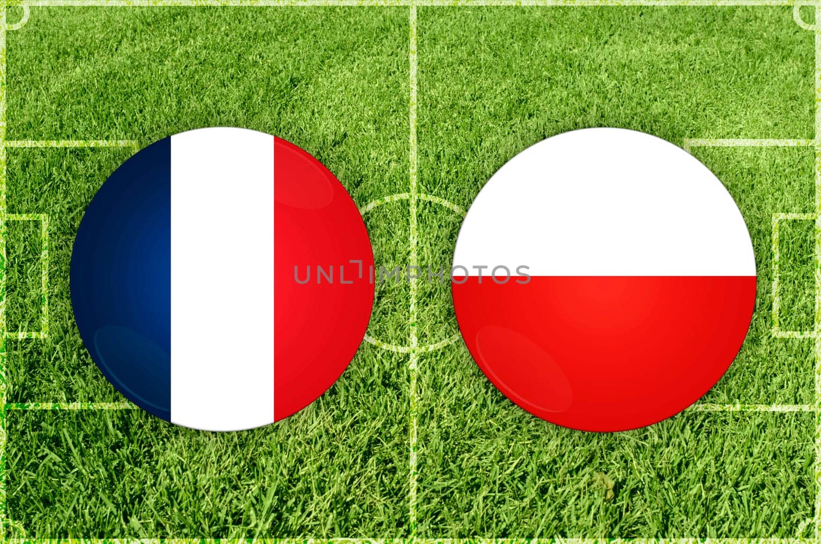 Illustration for Football match France vs Poland