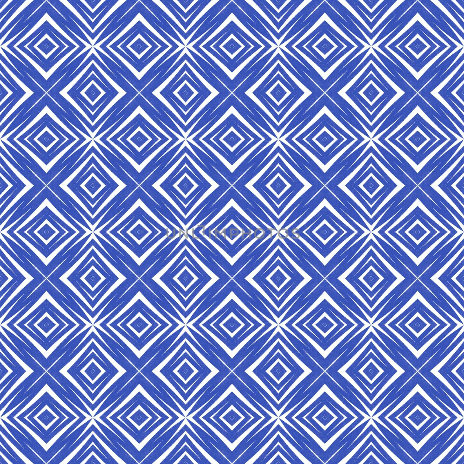 Textured stripes pattern. Indigo symmetrical kaleidoscope background. Textile ready extraordinary print, swimwear fabric, wallpaper, wrapping. Trendy textured stripes design.