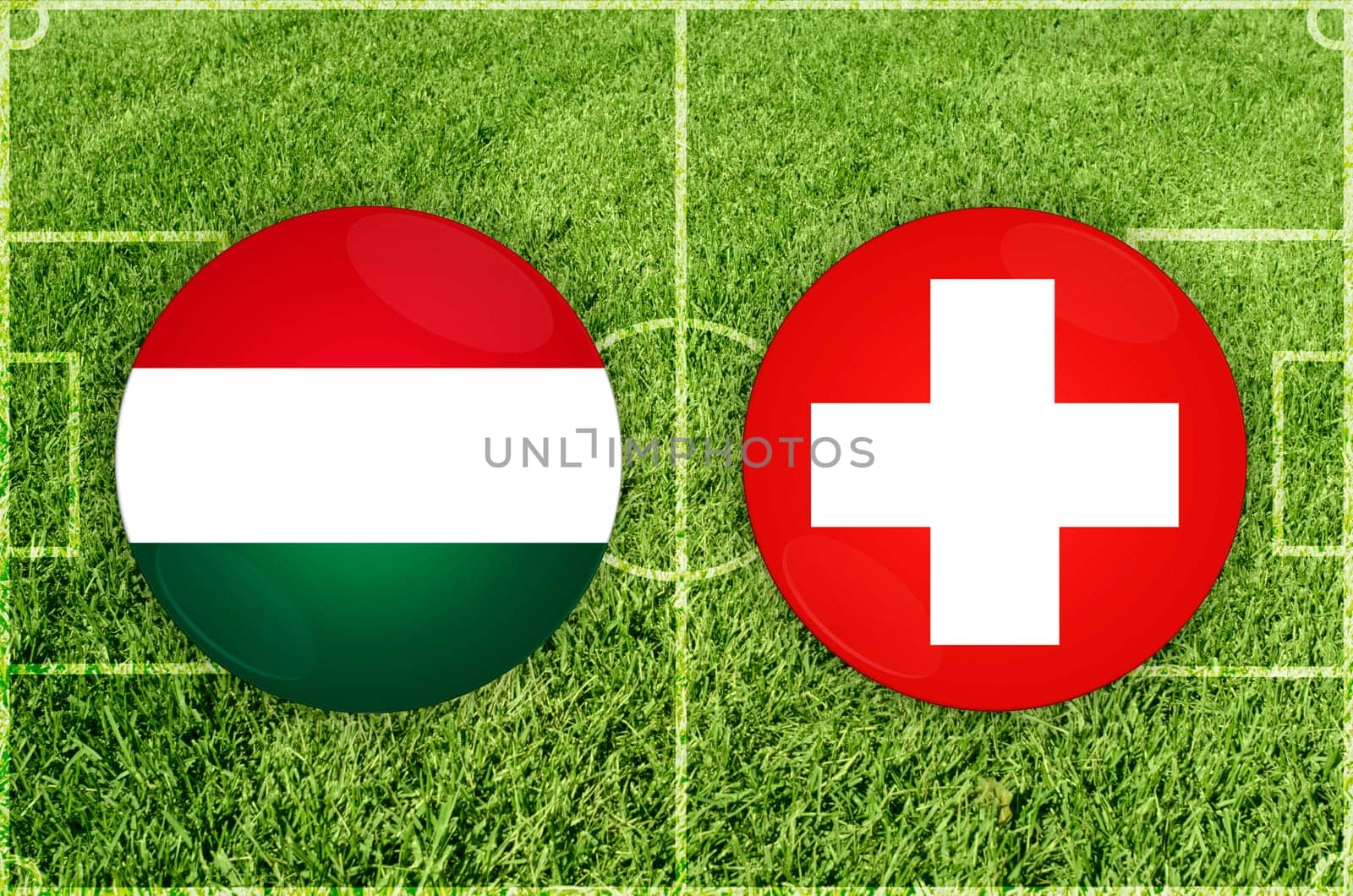 Hungary vs Switzerland football match by rusak