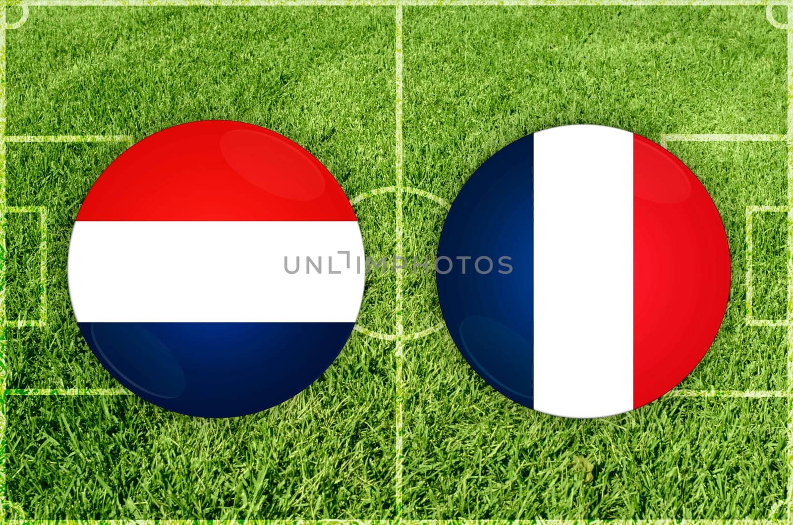 Illustration for Football match Netherlands vs France