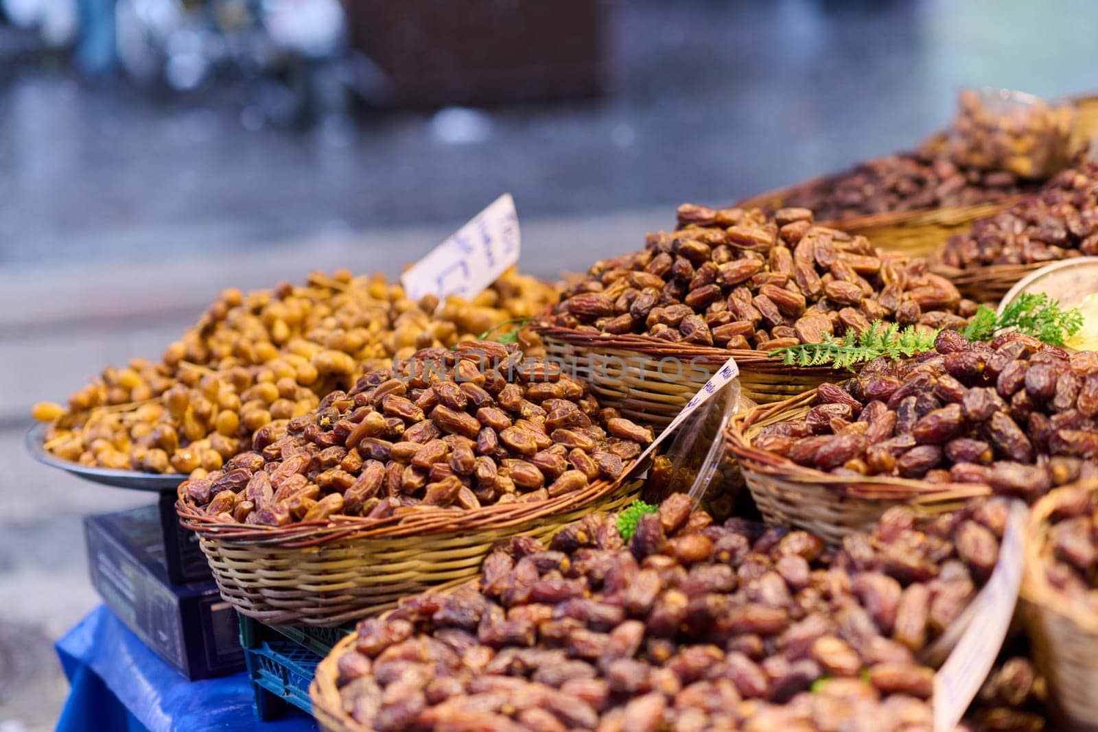 Freshly harvested dates, packed and ready for sale, offer a taste of autumn on the streets of Istanbul.