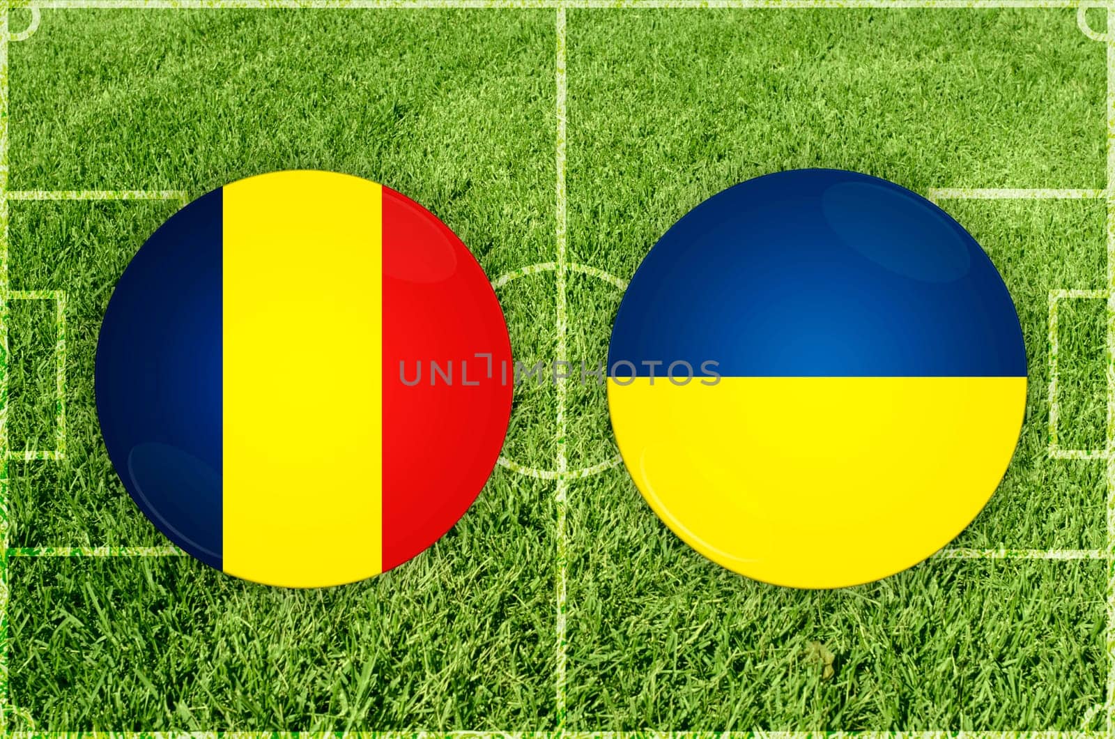 Romania vs Ukraine football match by rusak