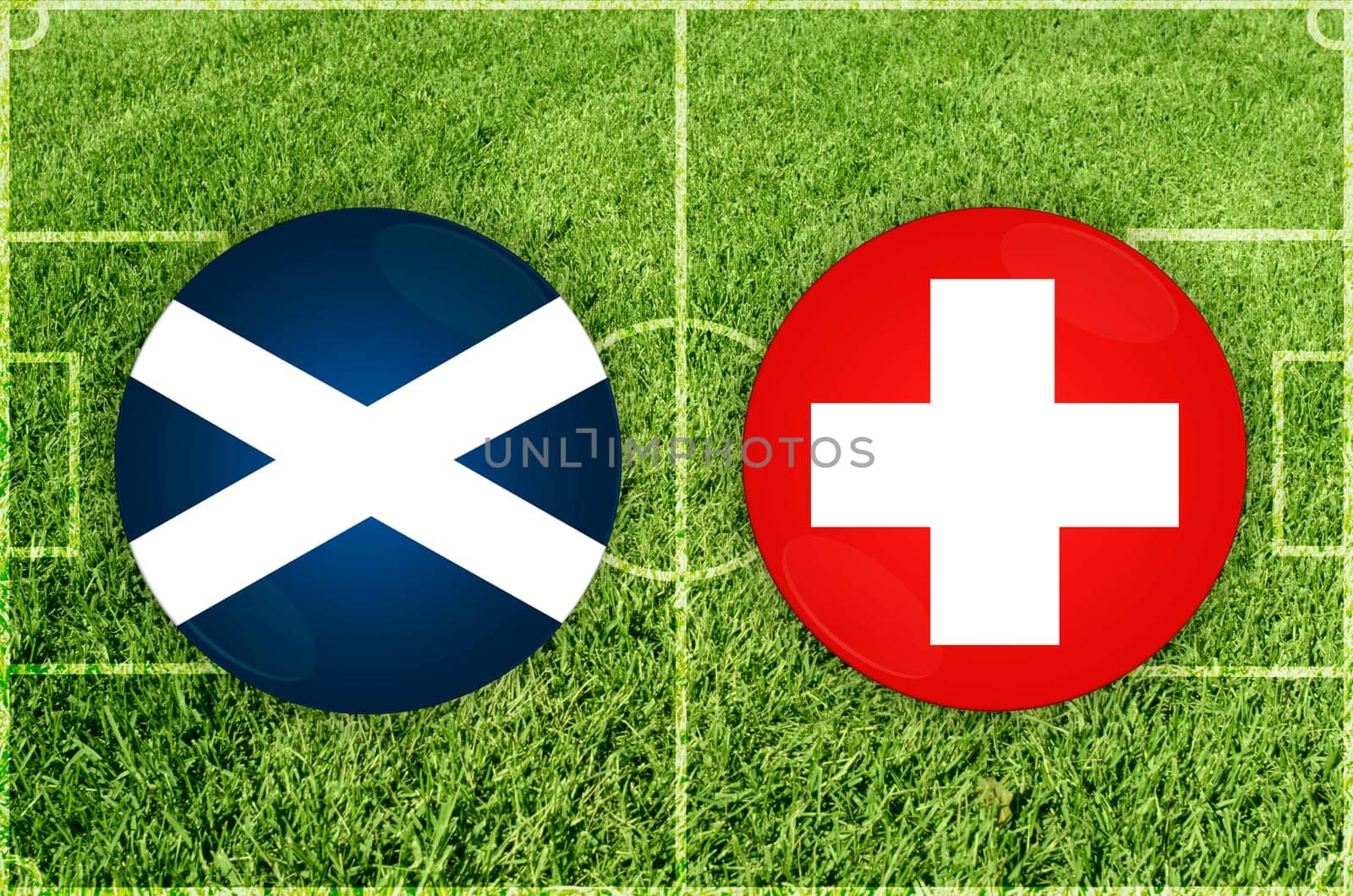 Illustration for Football match Scotland vs Switzerland