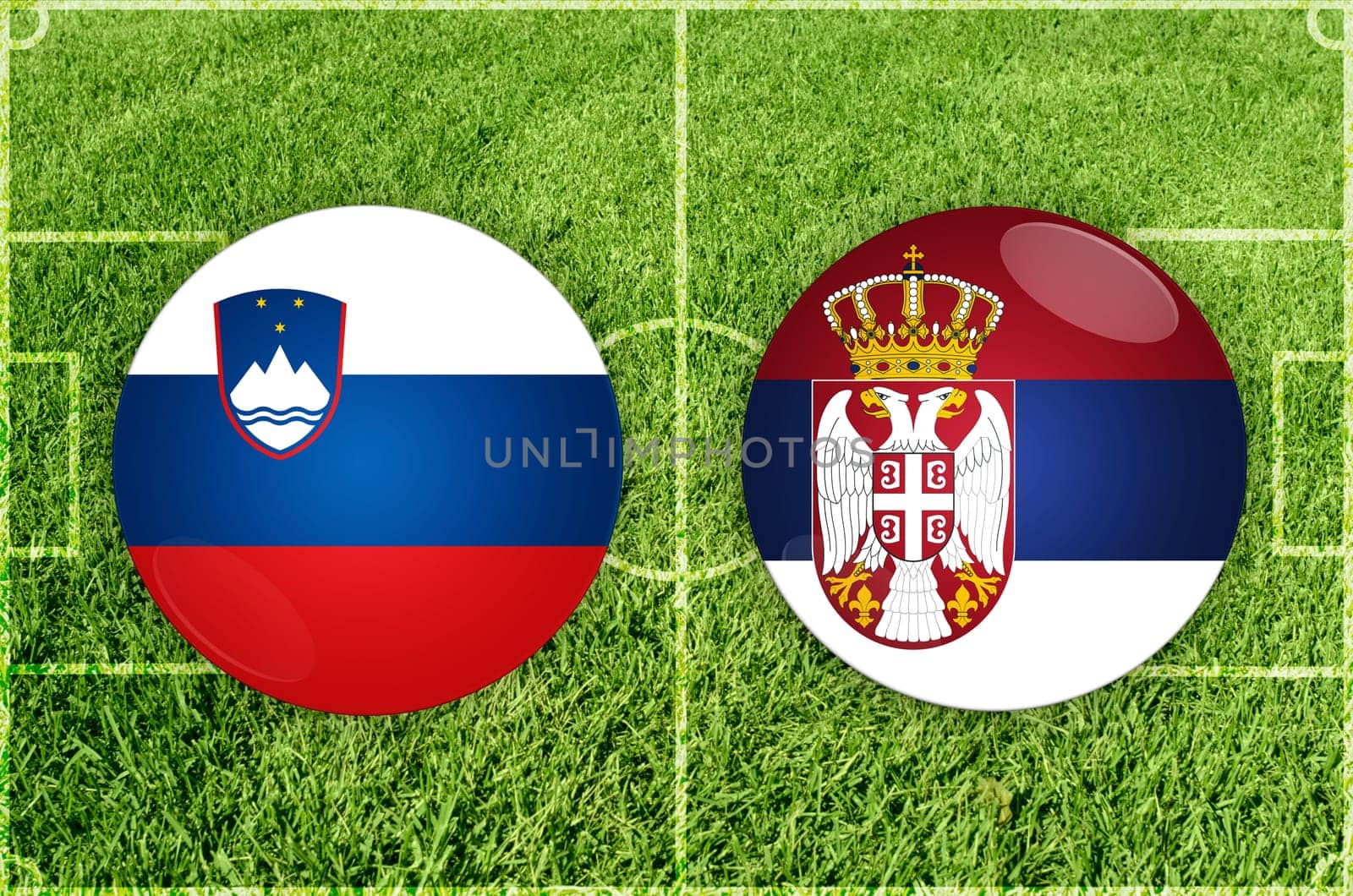 Slovenia vs Serbia football match by rusak