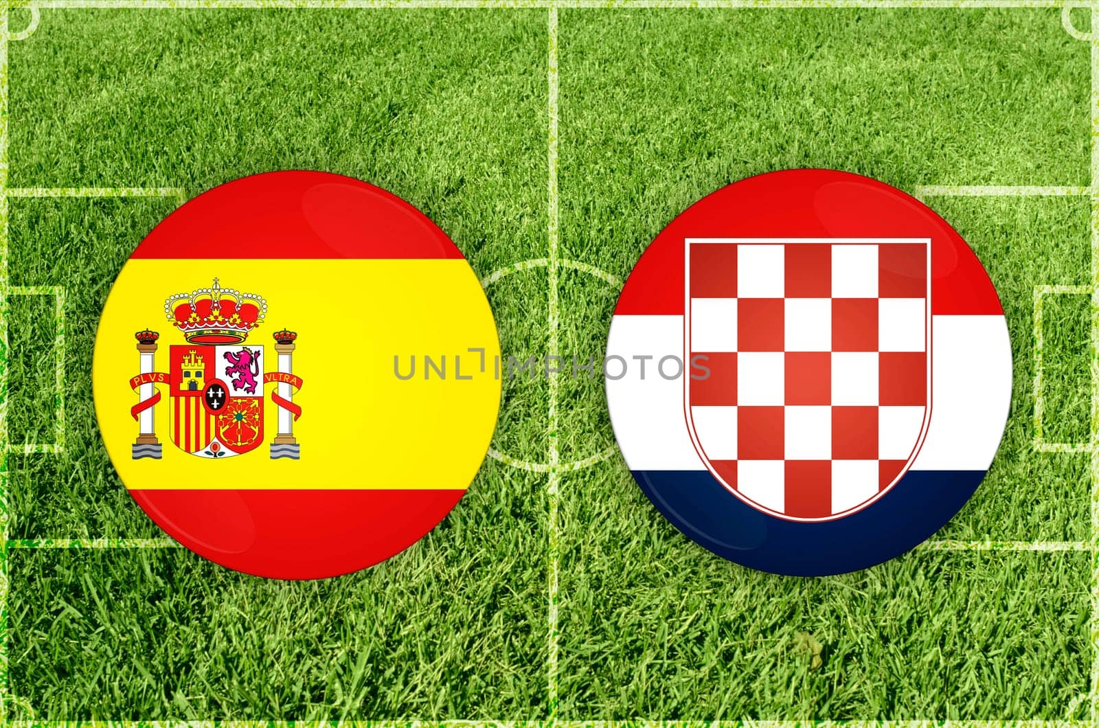 Spain vs Croatia football match by rusak