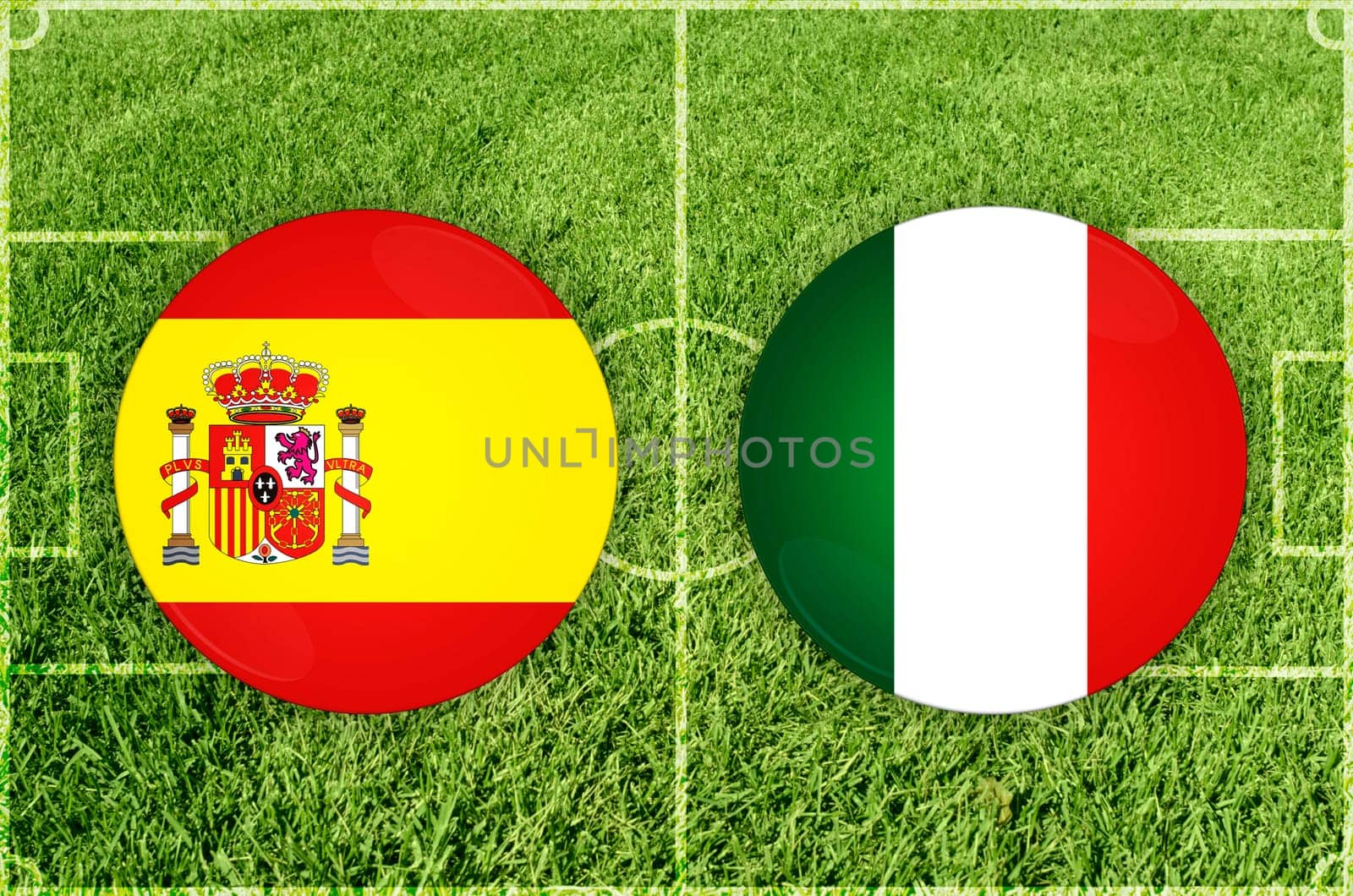 Spain vs Italy football match by rusak