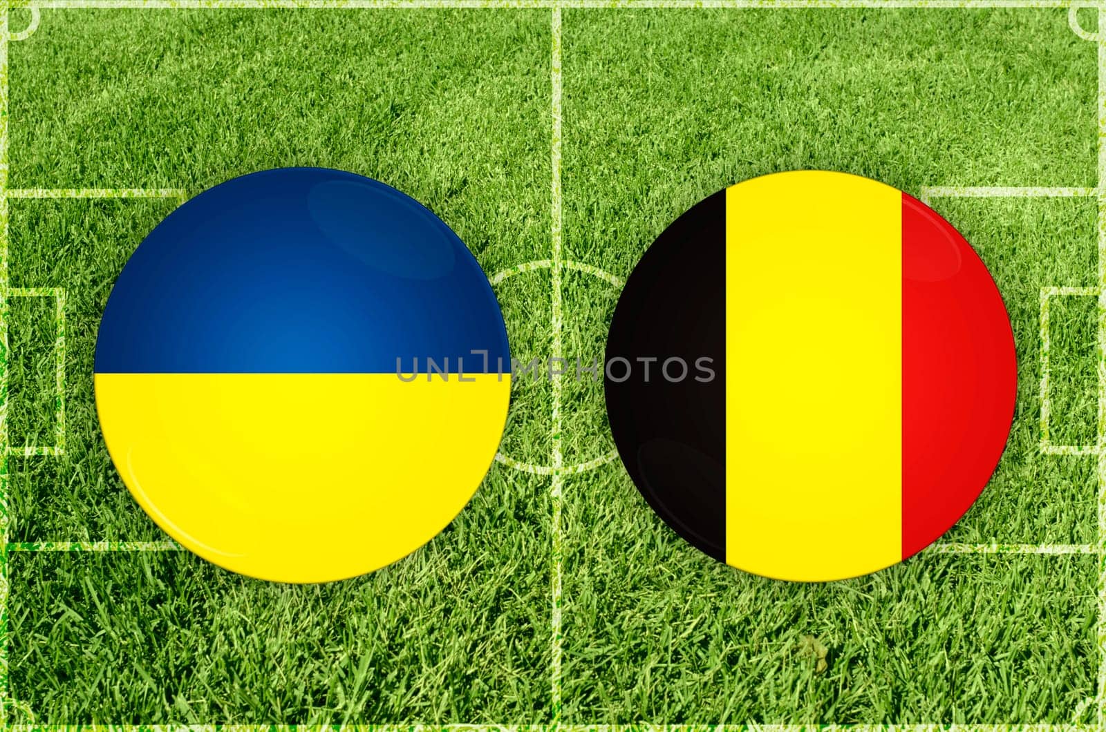 Ukraine vs Belgium football match by rusak