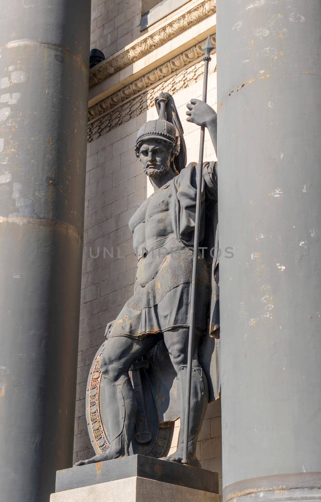 Moscow, Russia - 07.21.2021 - Shot of the elements of the Triumphal Arc.