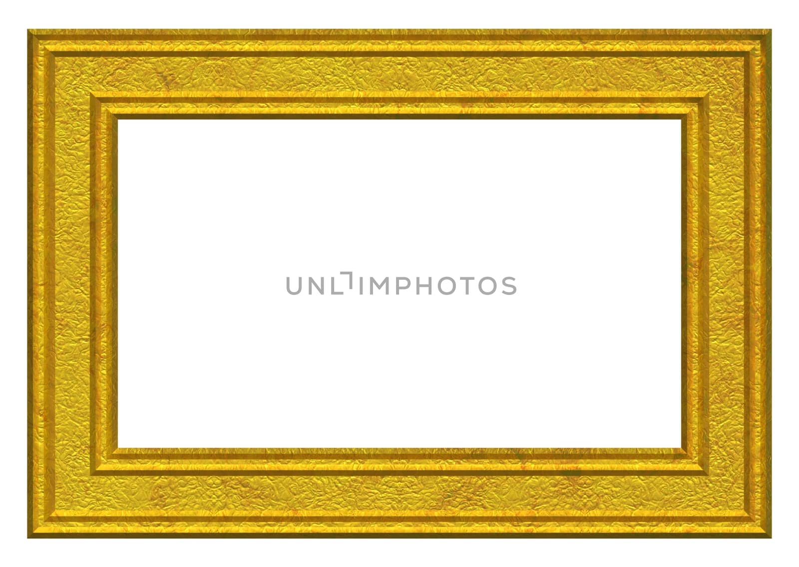 Blank wall hanging rectangular golden wooden picture and photo frame	