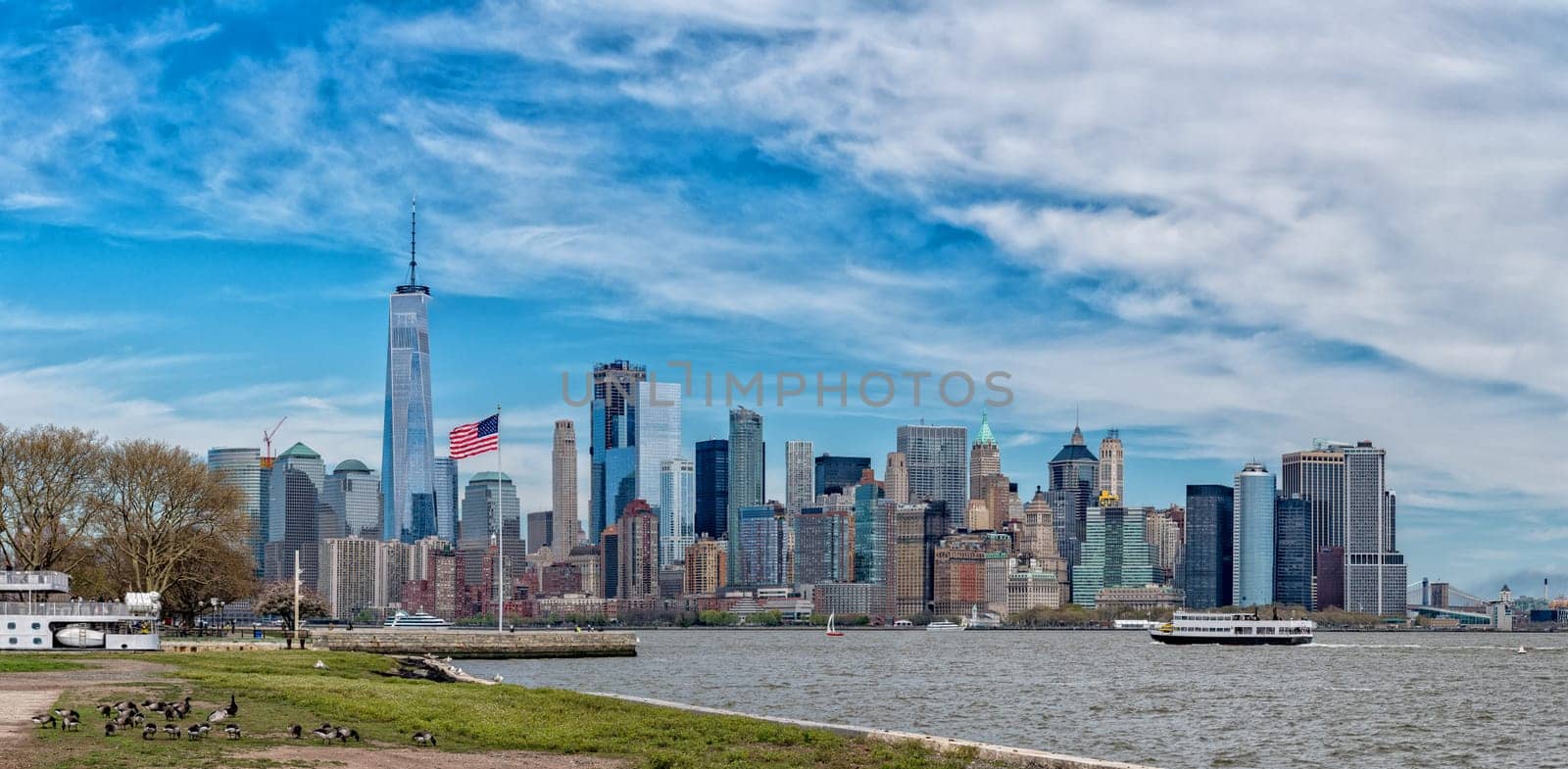 New York Manhattan Panorama cityscape on sunny day